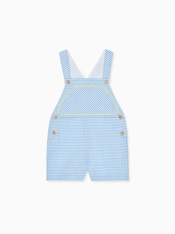 Blue Gingham Ringo Baby Dungarees