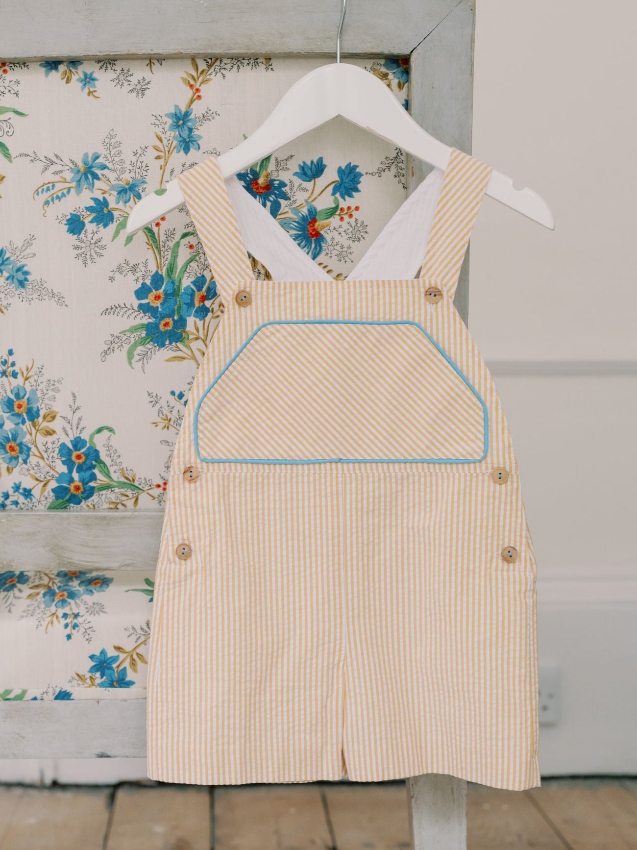 Yellow Stripe Ringo Baby Dungarees