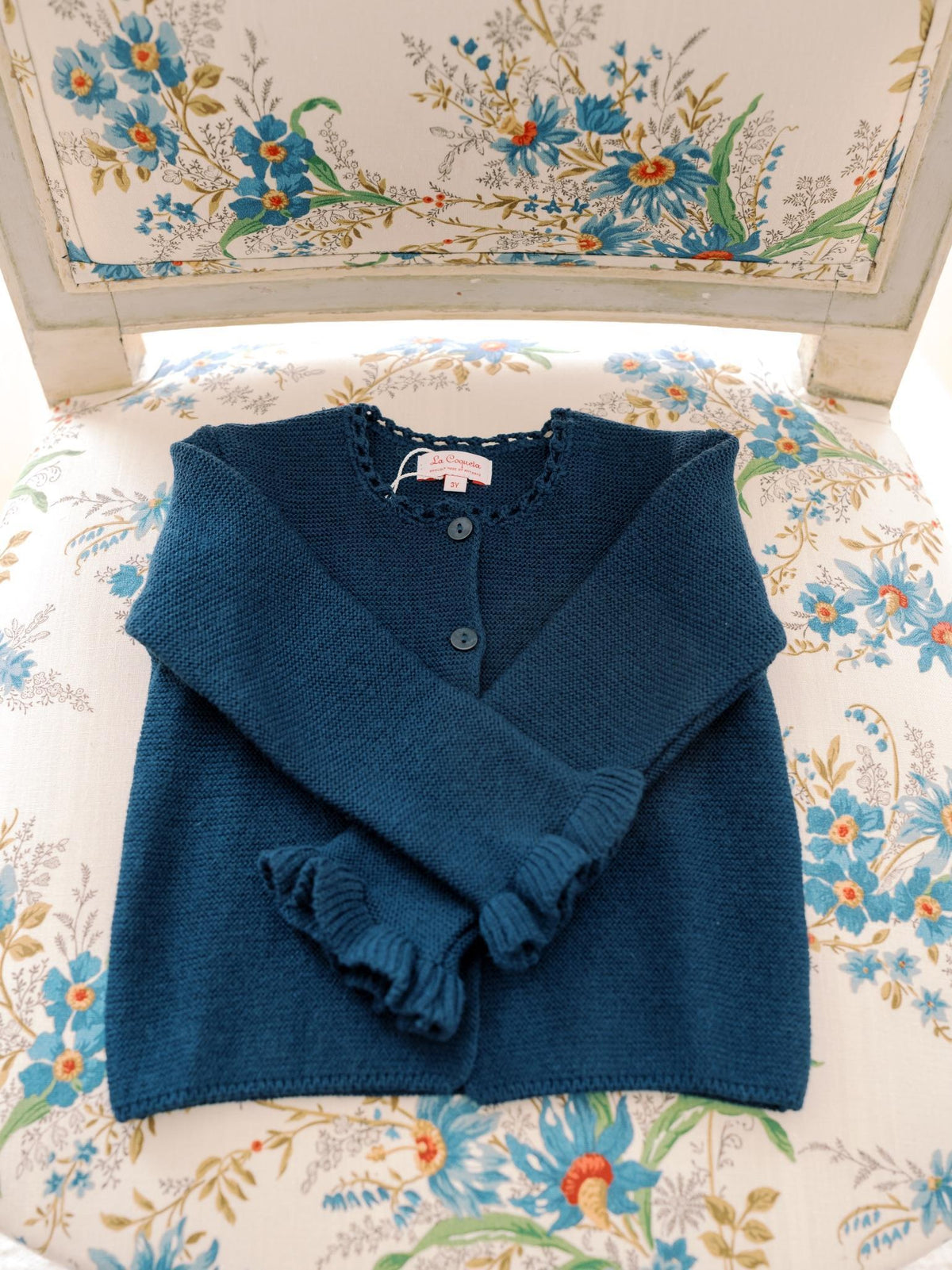 Navy Risa Merino Girl Cardigan