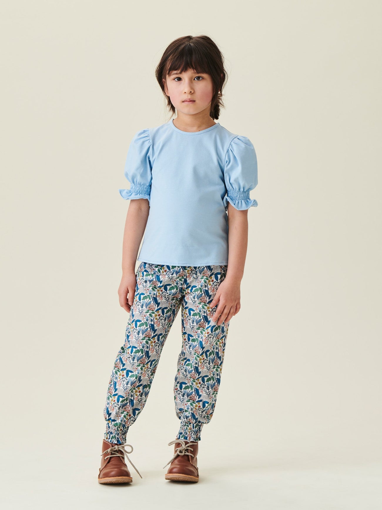 Dusty Blue Sara Girl Cotton Top