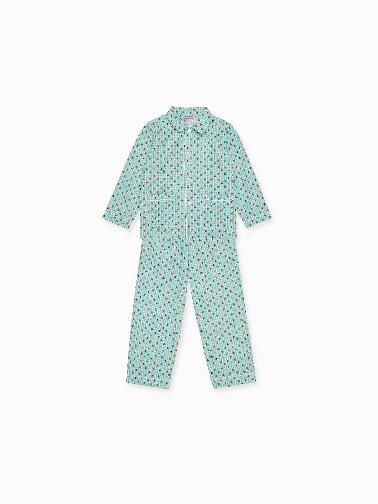 Green Gingham Romera Kids Cotton Pyjamas