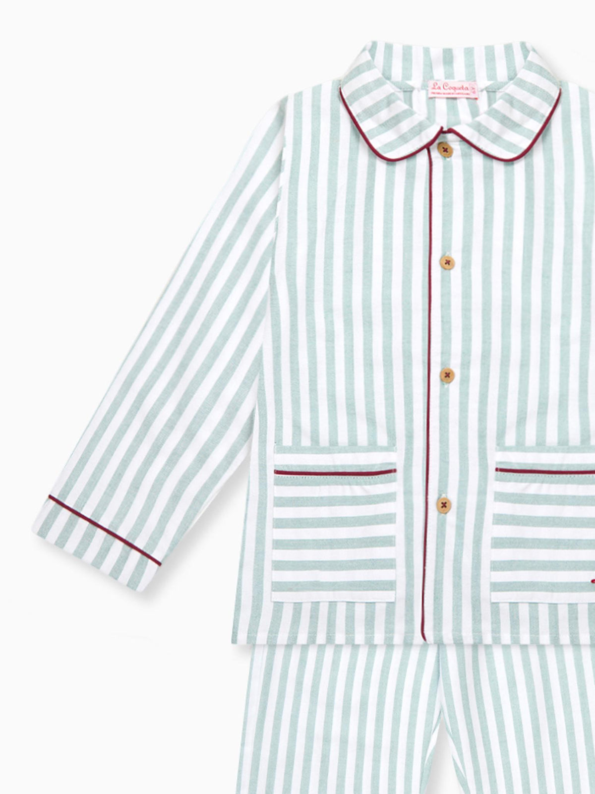 Sage Green Stripe Romero Kids Pyjamas