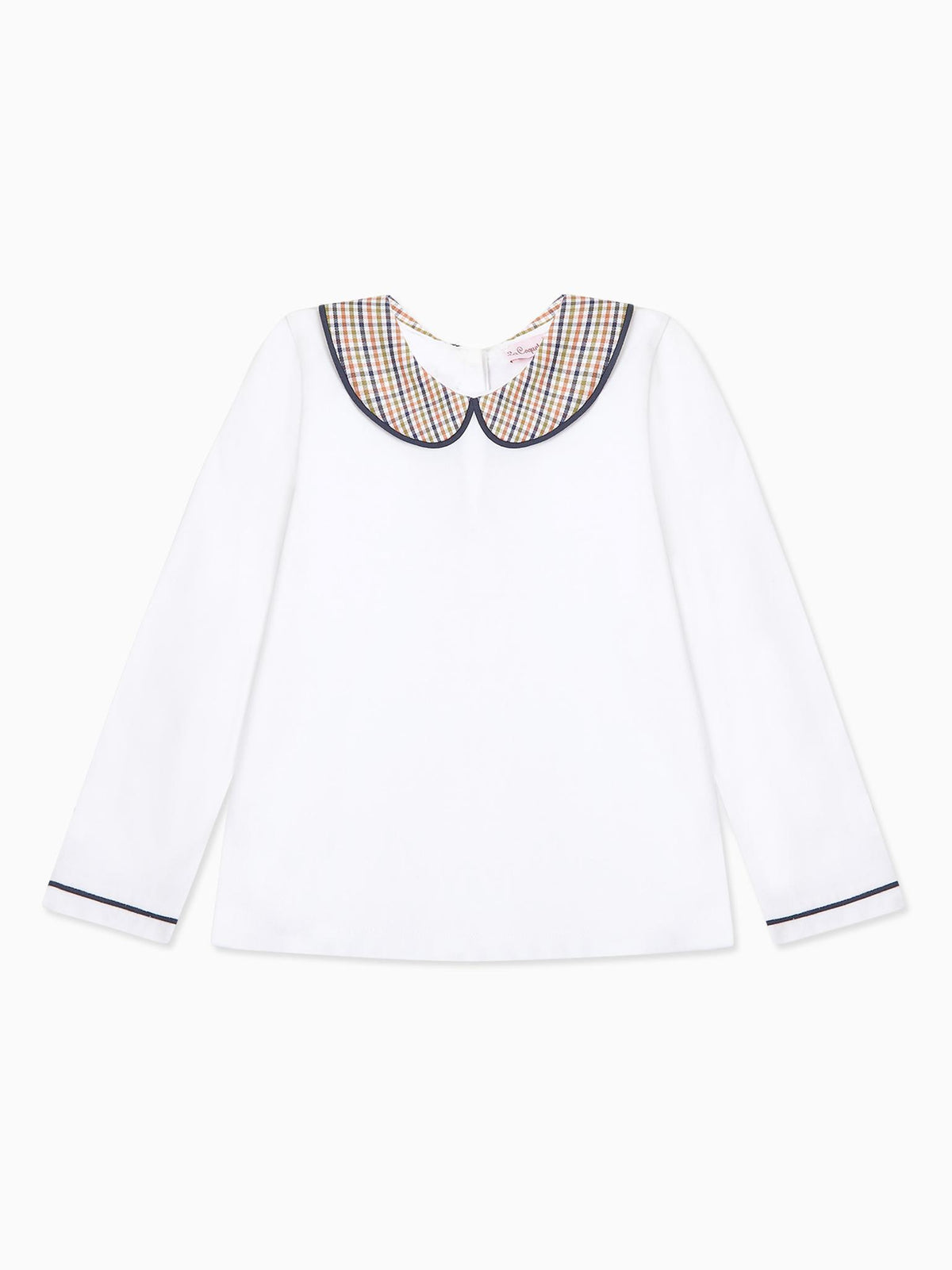 White & Green Check Romo Long Sleeve Baby Top