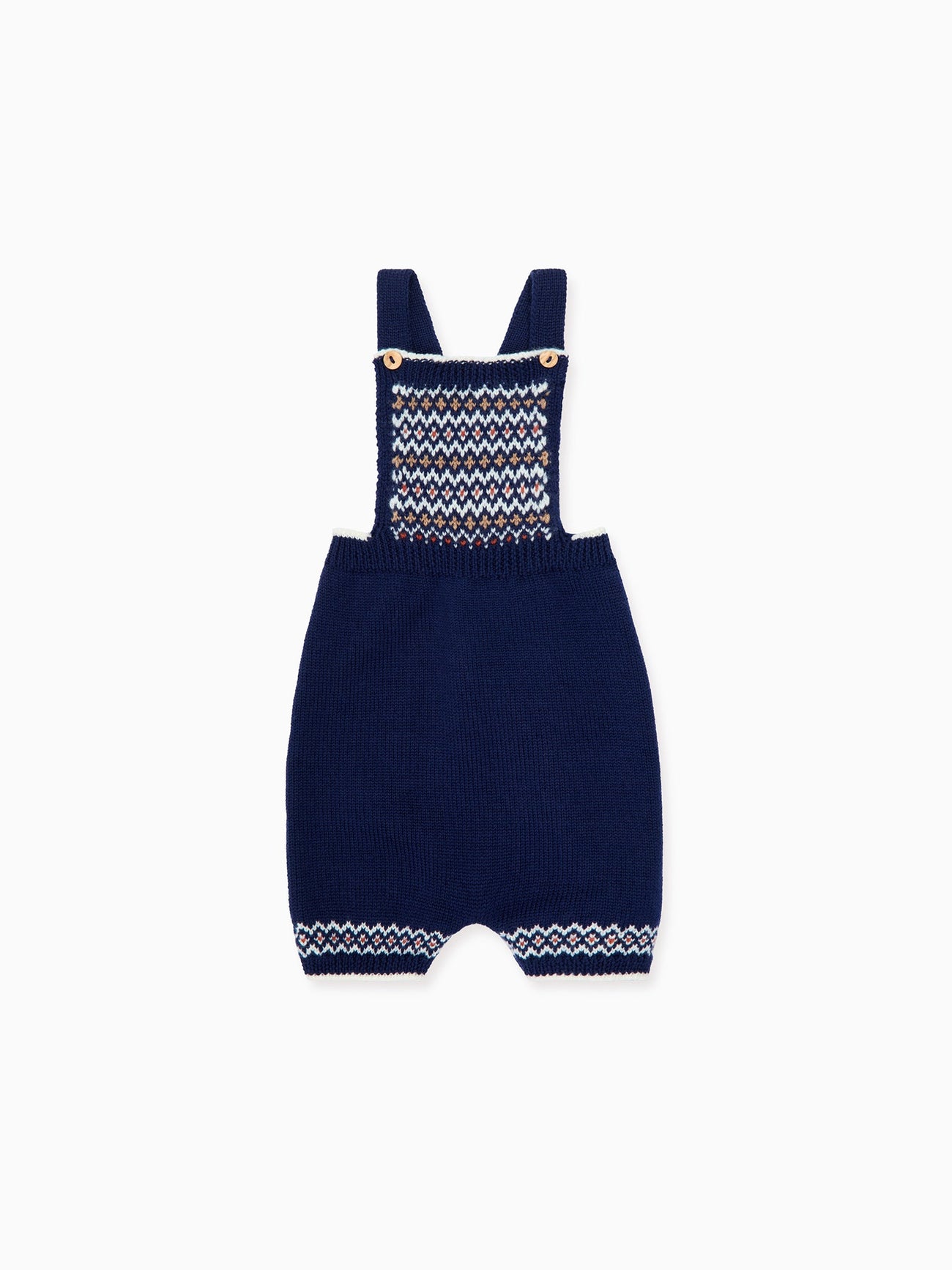 Navy Rubino Merino Fair Isle Baby Knitted Dungarees