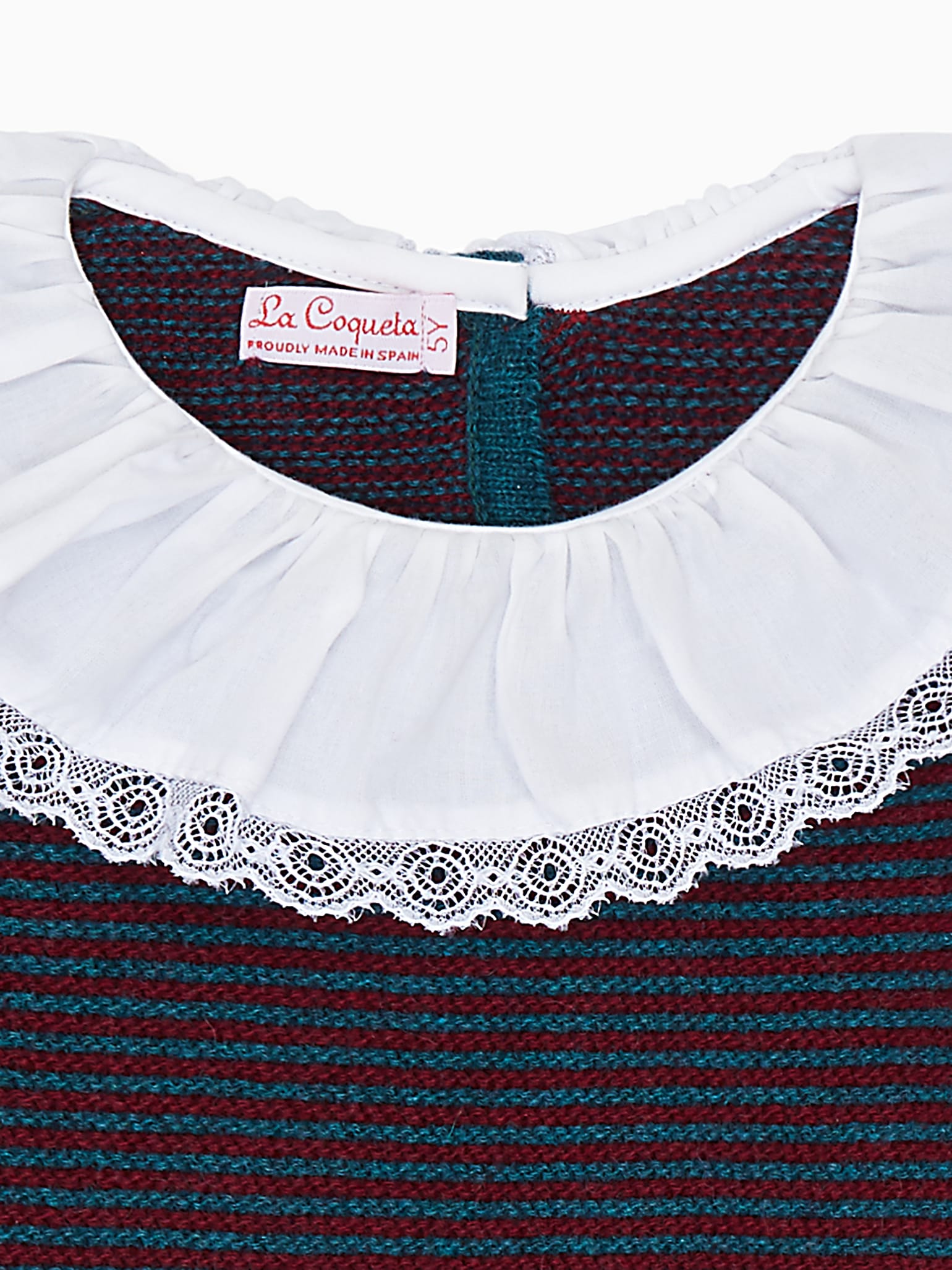 Burgundy Stripe Savannah Merino Girl Jumper