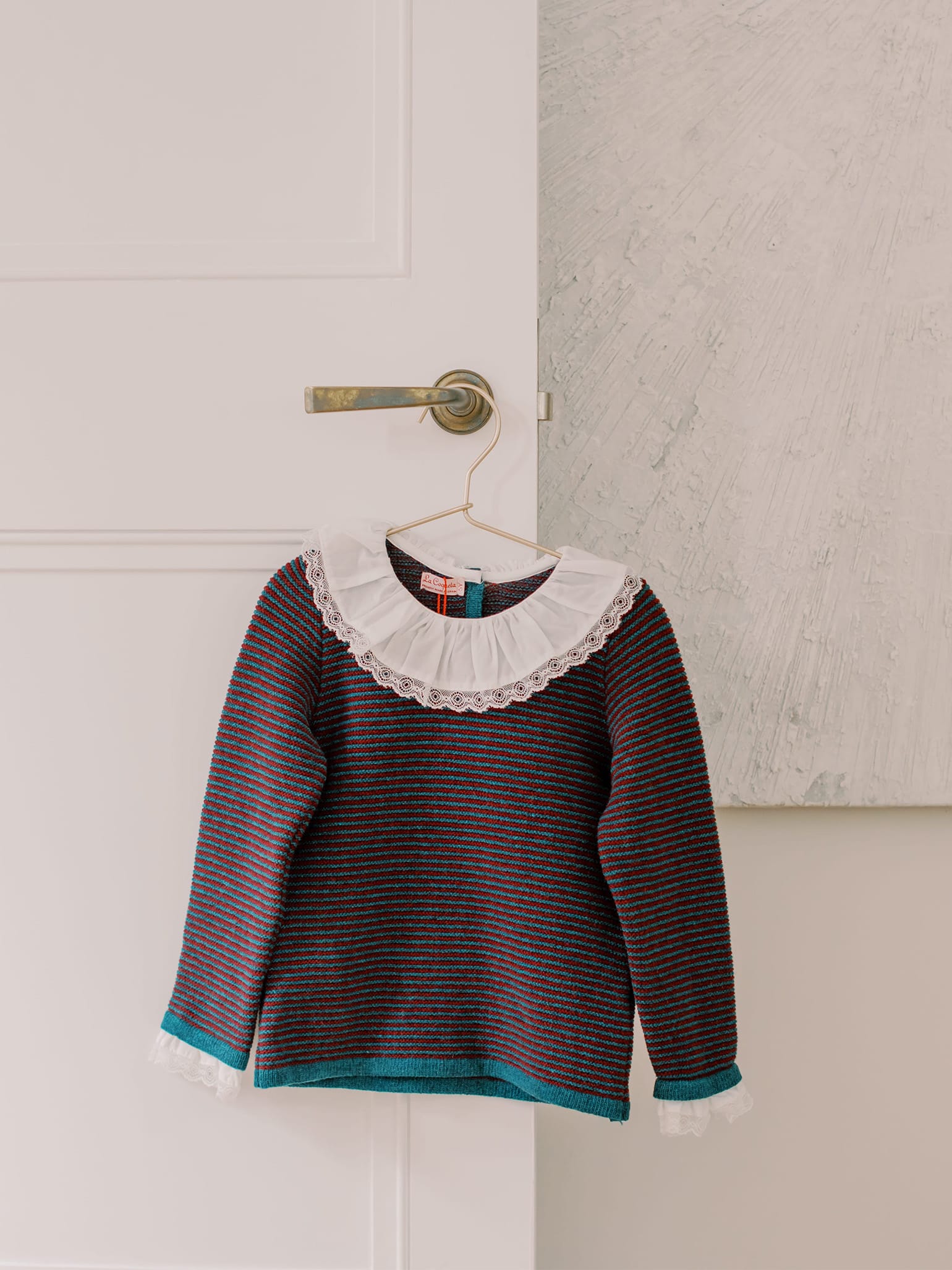 Burgundy Stripe Savannah Merino Girl Jumper