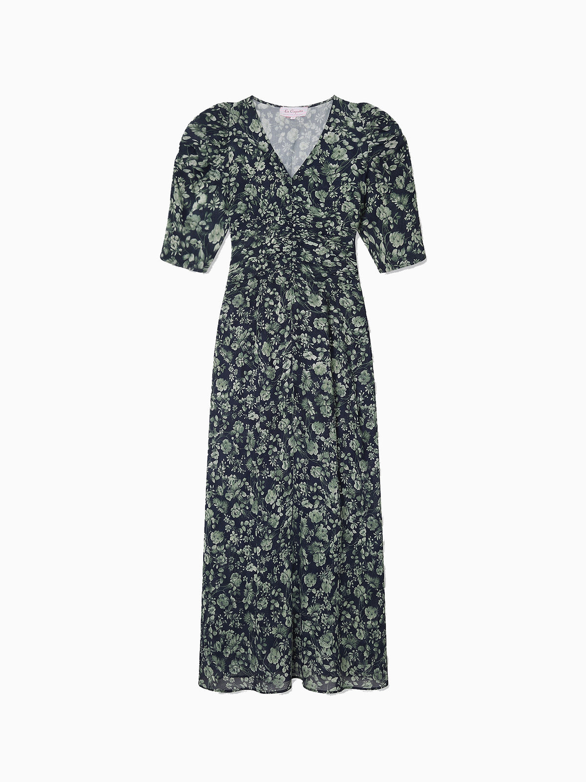 Navy & Green Floral Siena Women Long Dress