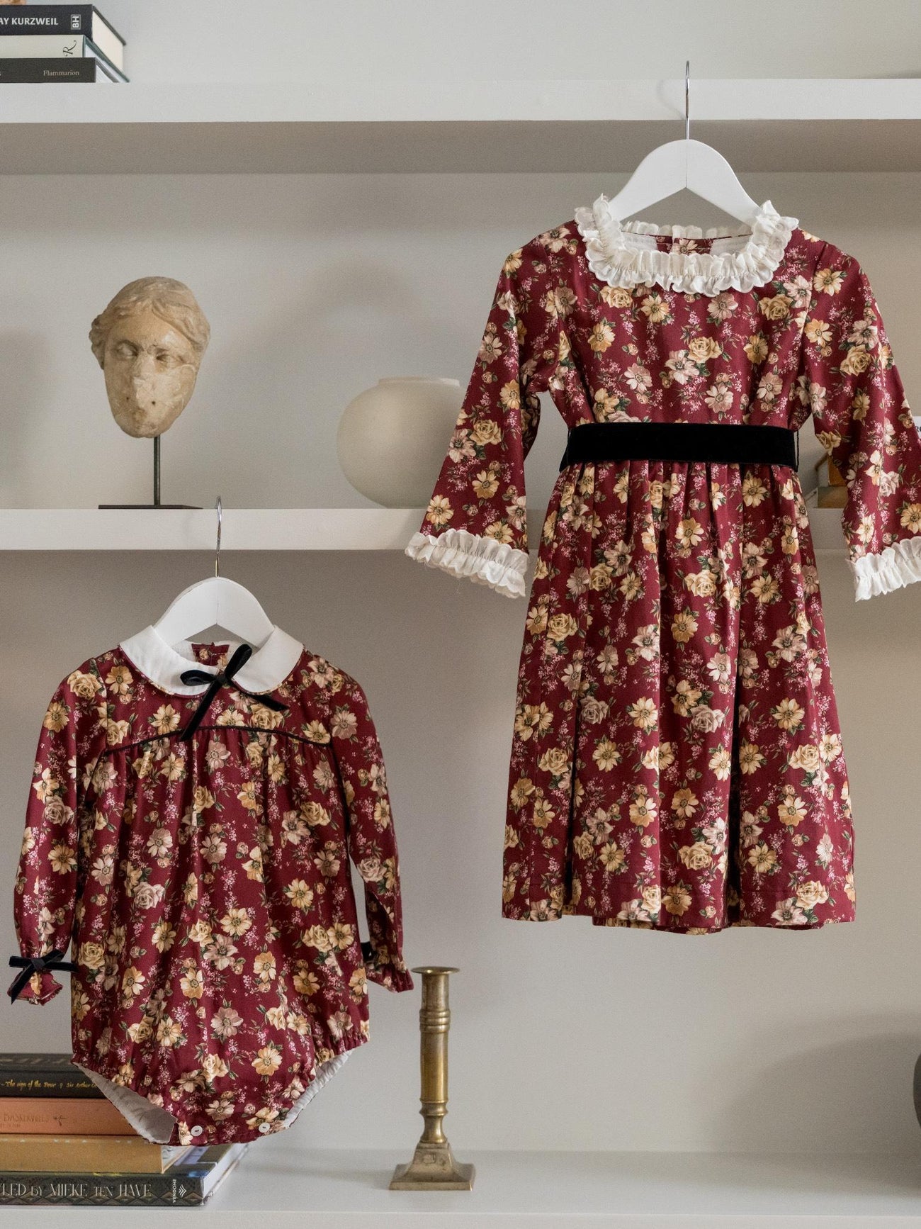 Burgundy Floral Senna Baby Girl Romper