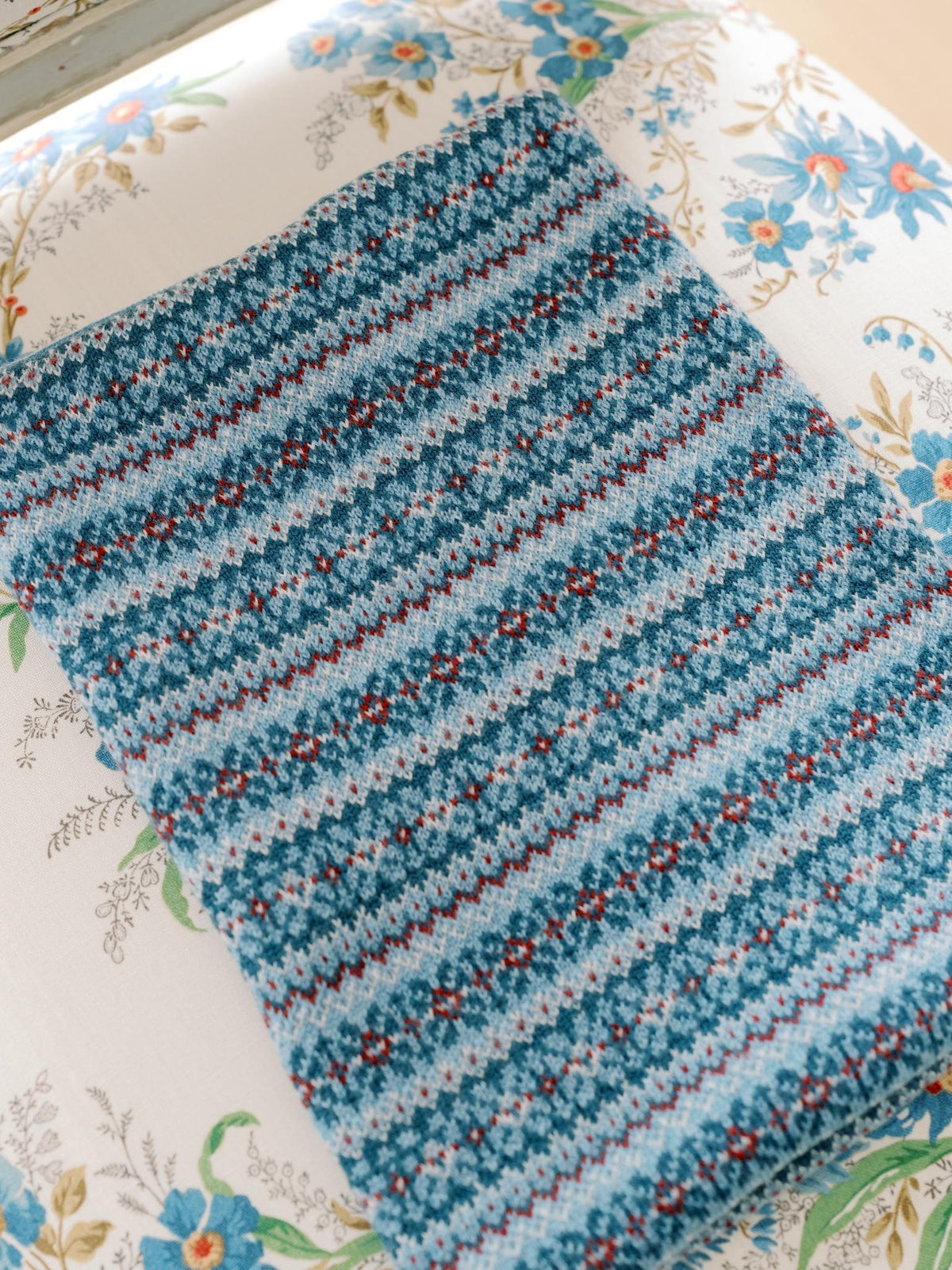 Dusty Blue Merino Fair Isle Kids Snood