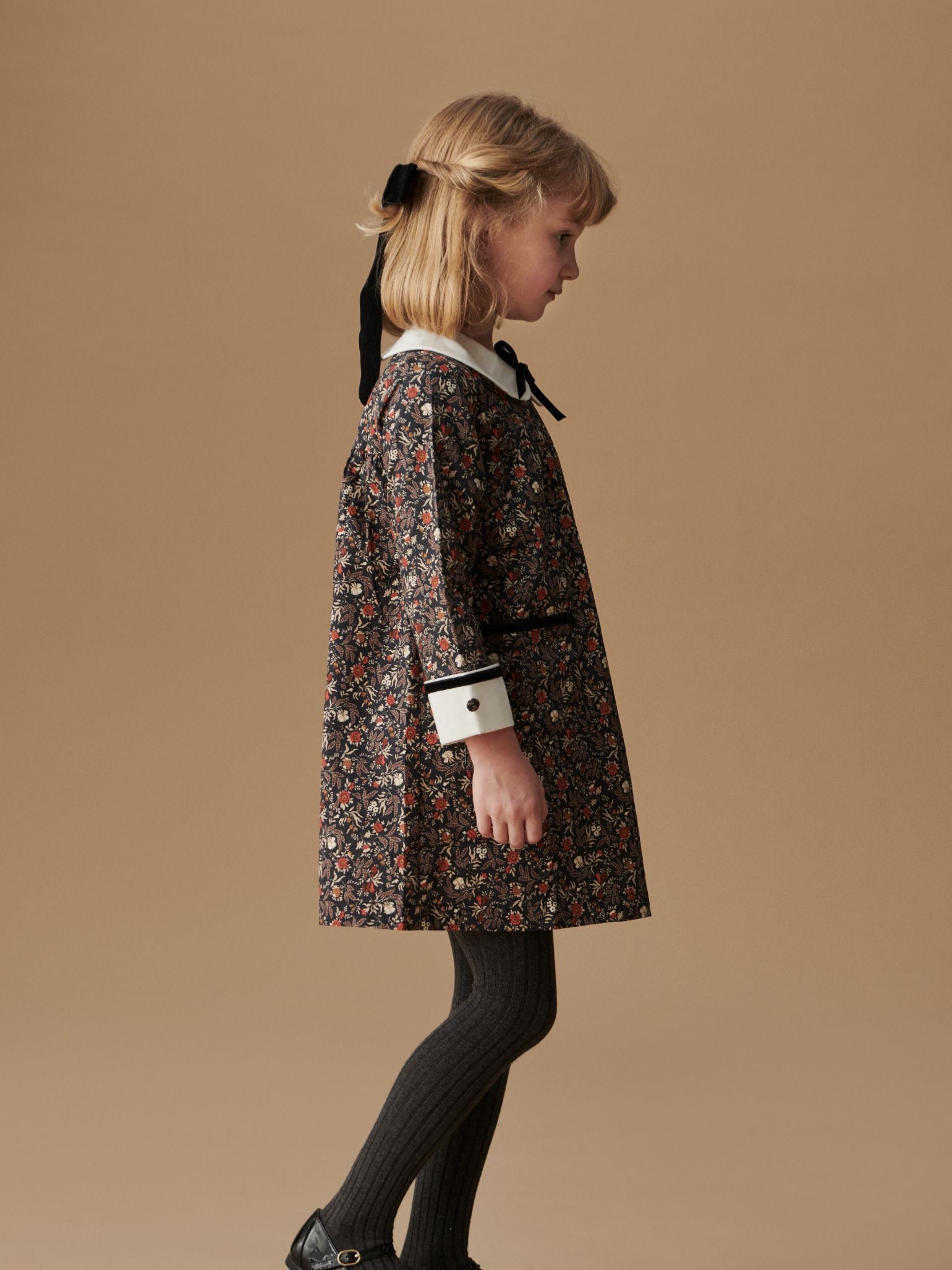 Sofia Girl Dress, Tights & Bow Mary Jane Shoes Outfit Bundle