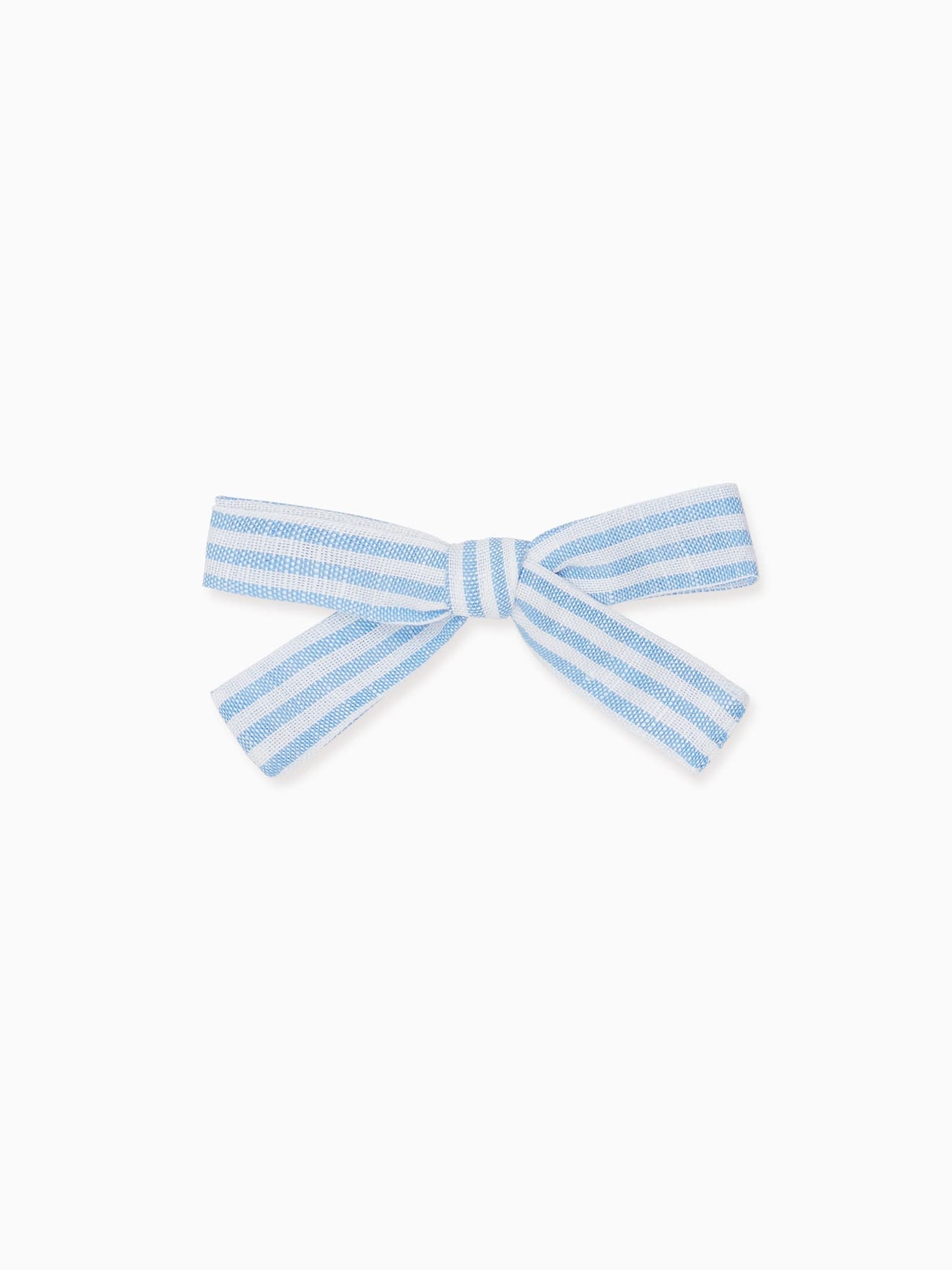 Blue Stripe Soft Ribbon Bow Clip