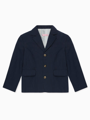 Navy Seersucker Sybil Boy Jacket