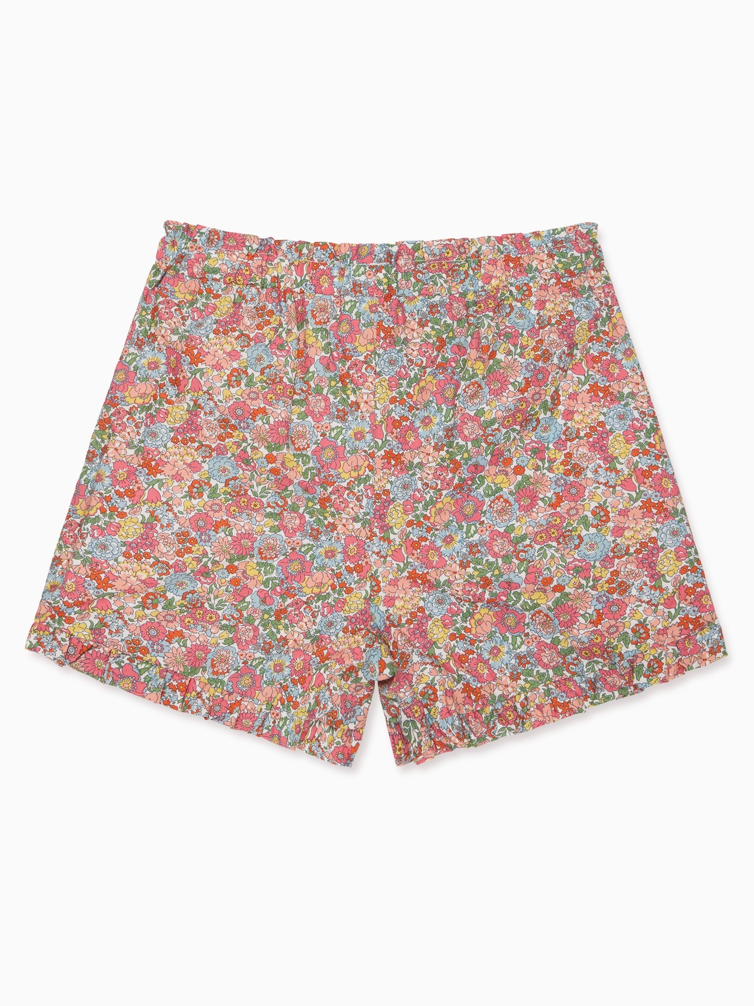 Coral Floral Flores Cotton Girl Made With Liberty Fabric Shorts
