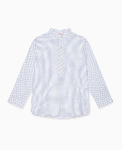 Blue Check Mateo Long Sleeve Boy Shirt