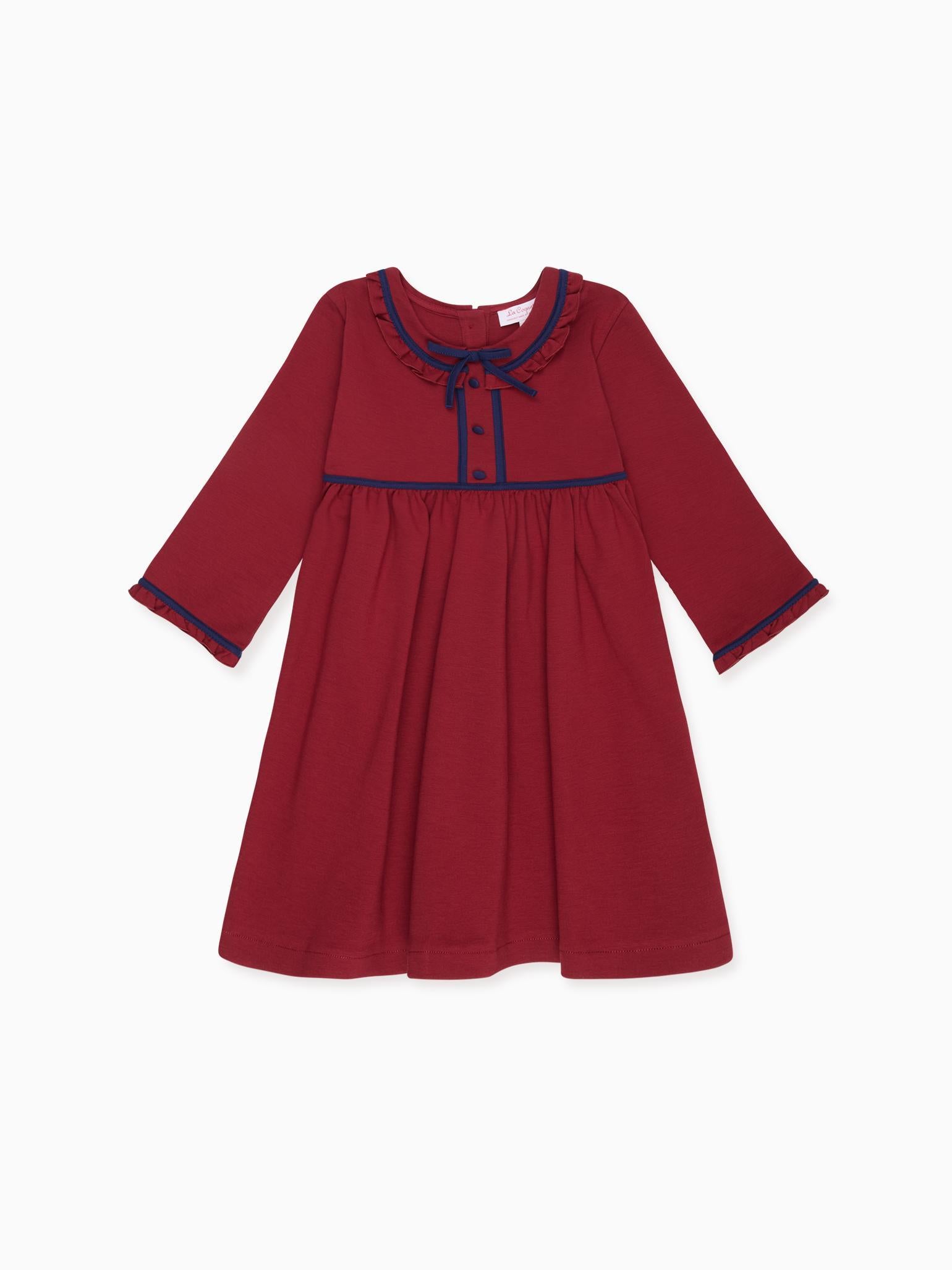 Burgundy Eviana Girl Dress