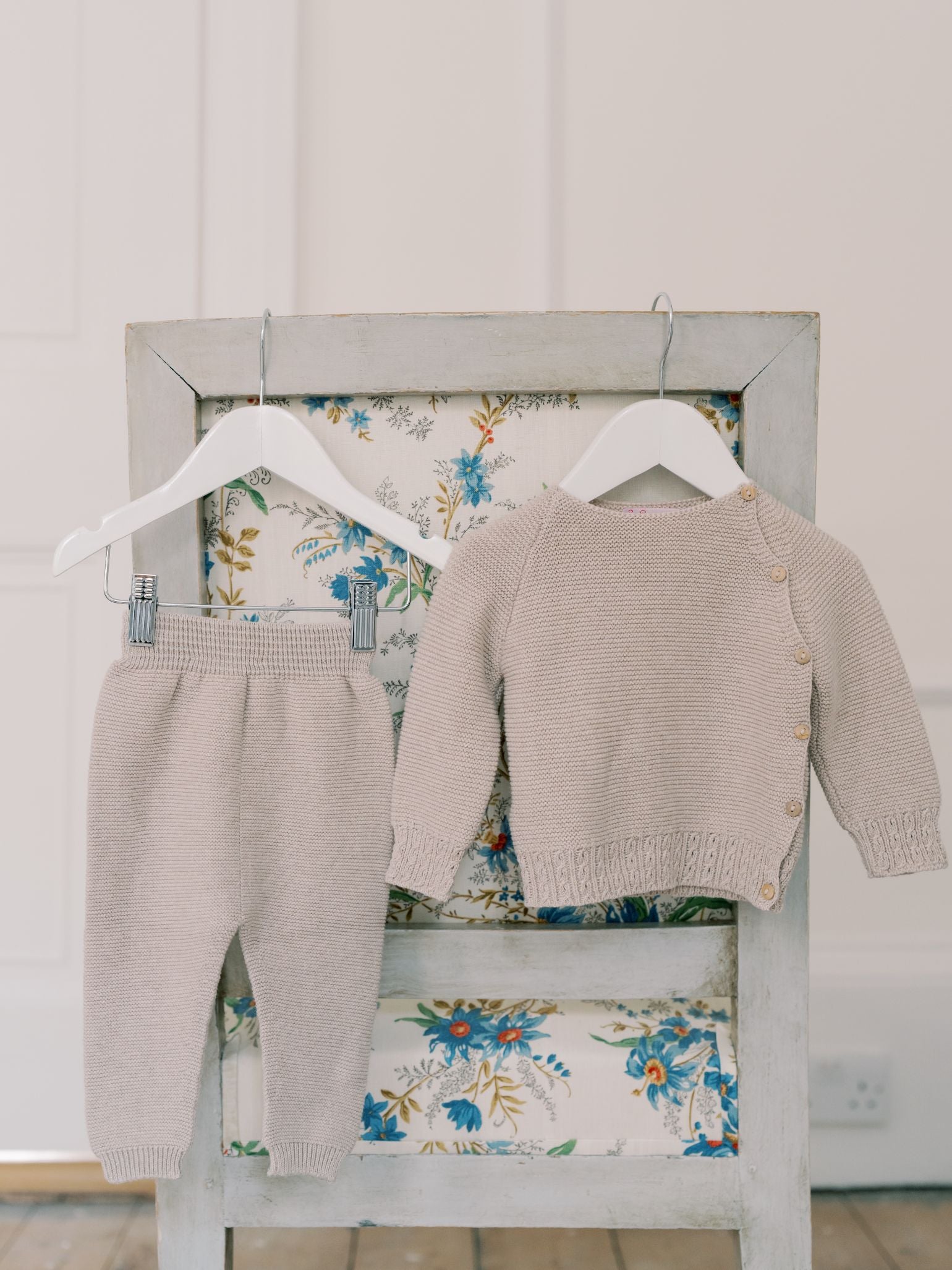 Taupe Bailey Cotton Baby Knitted Set