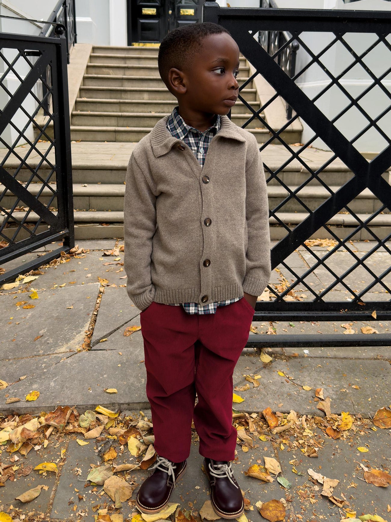 Burgundy Benito Corduroy Boy Trousers