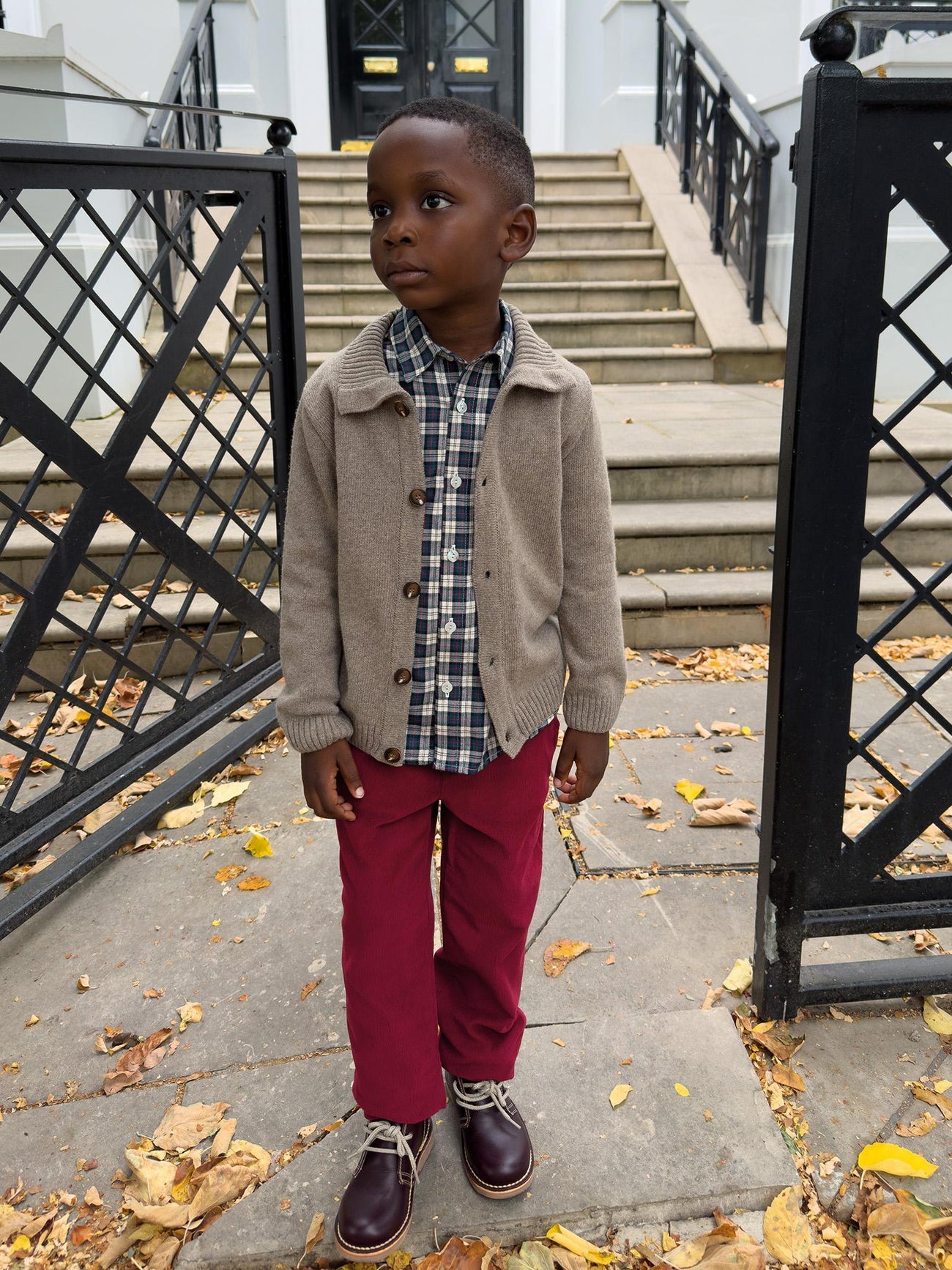 Taupe Brio Merino Boy Cardigan