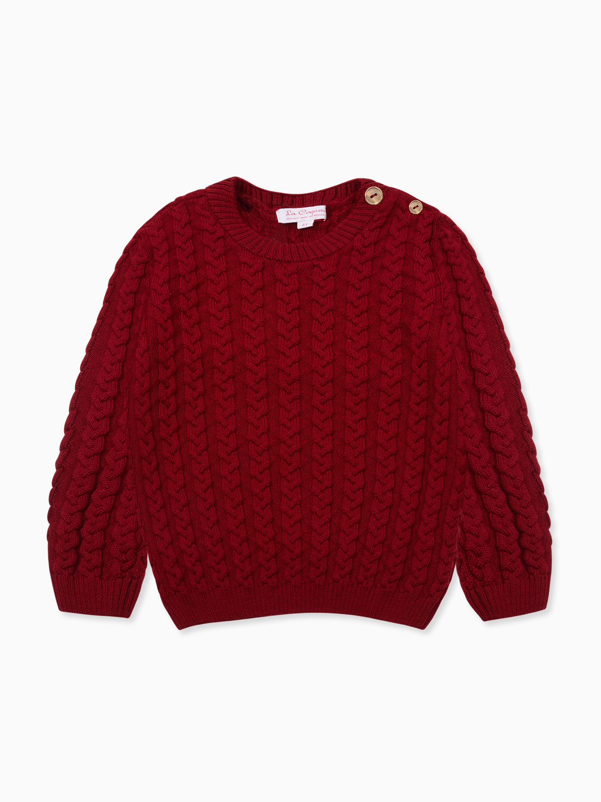 Burgundy Teo Merino Kids Jumper