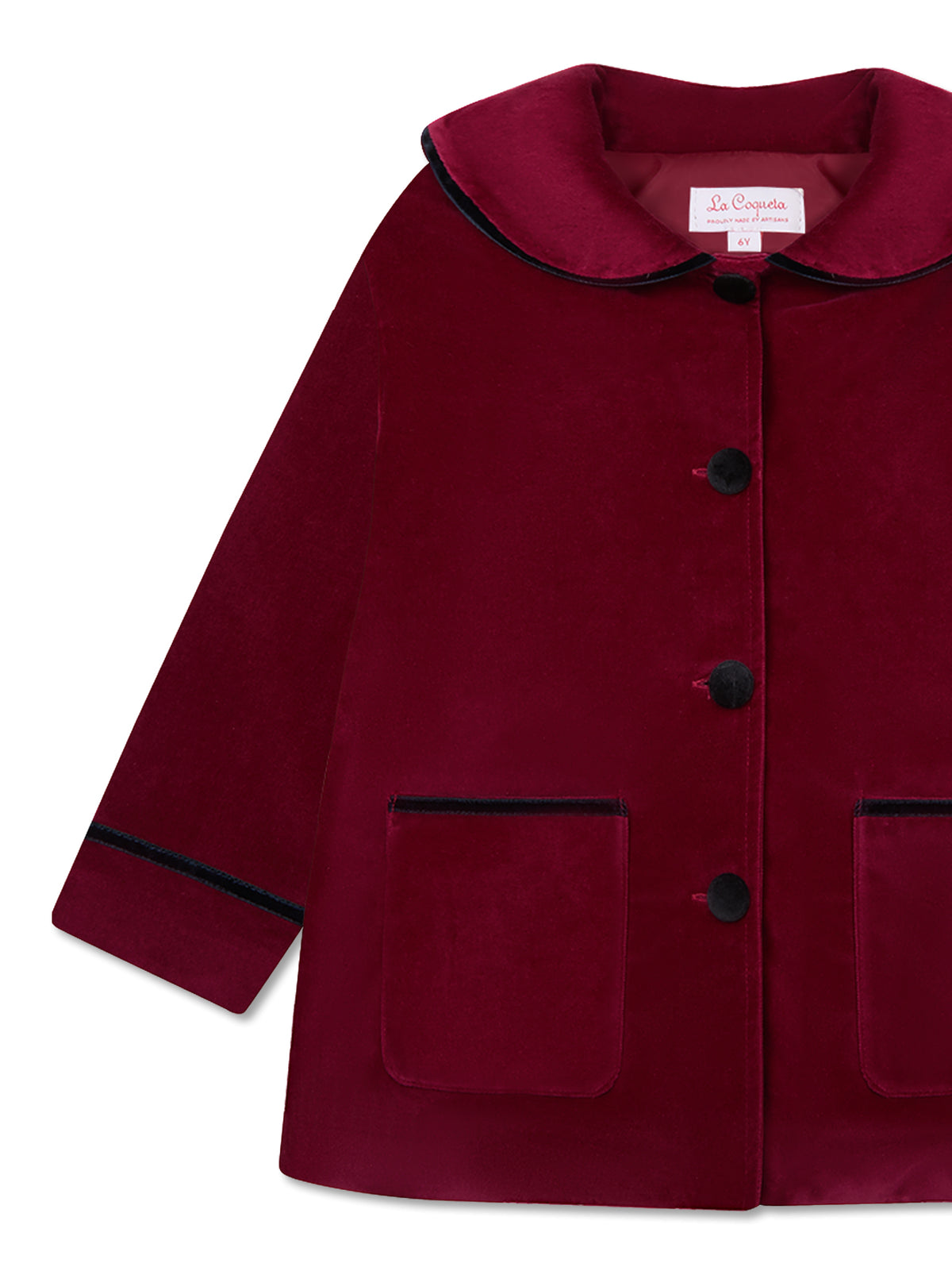 Burgundy Velvet Teodora Girl Jacket