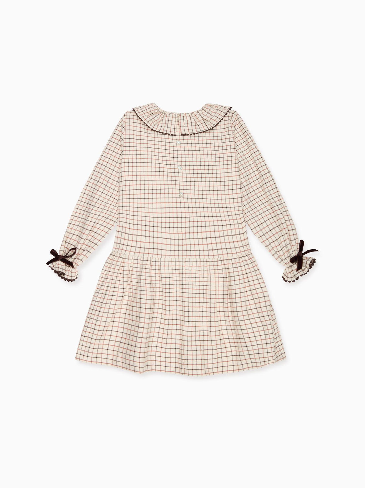 Caramel Check Tessa Girl Drop Waist Dress