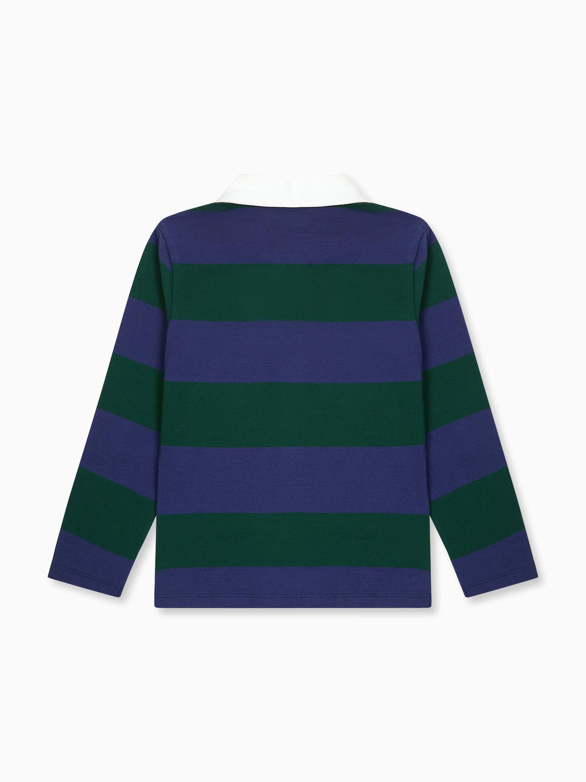 Green Stripe Tijo Long Sleeve Boy Rugby Shirt