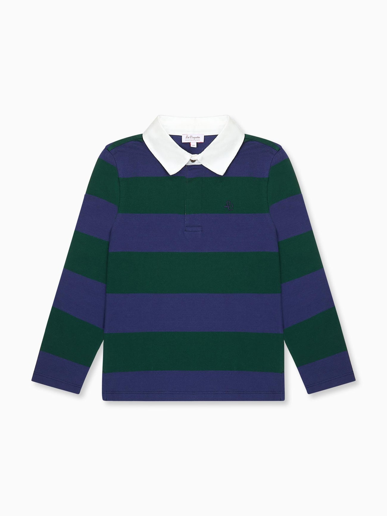 Green Stripe Tijo Long Sleeve Boy Rugby Shirt