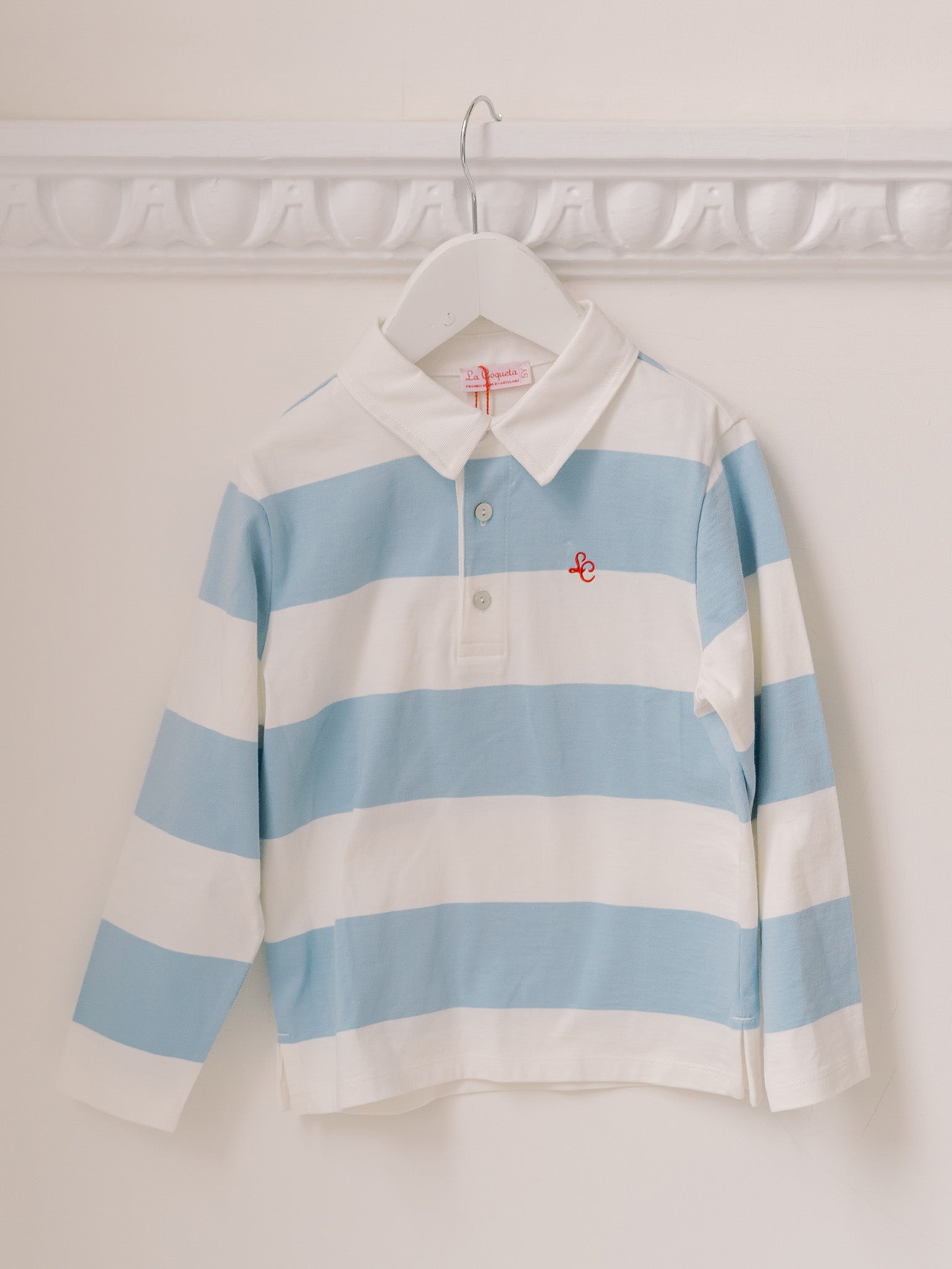 Light Blue Tijo Long Sleeve Boy Rugby Shirt