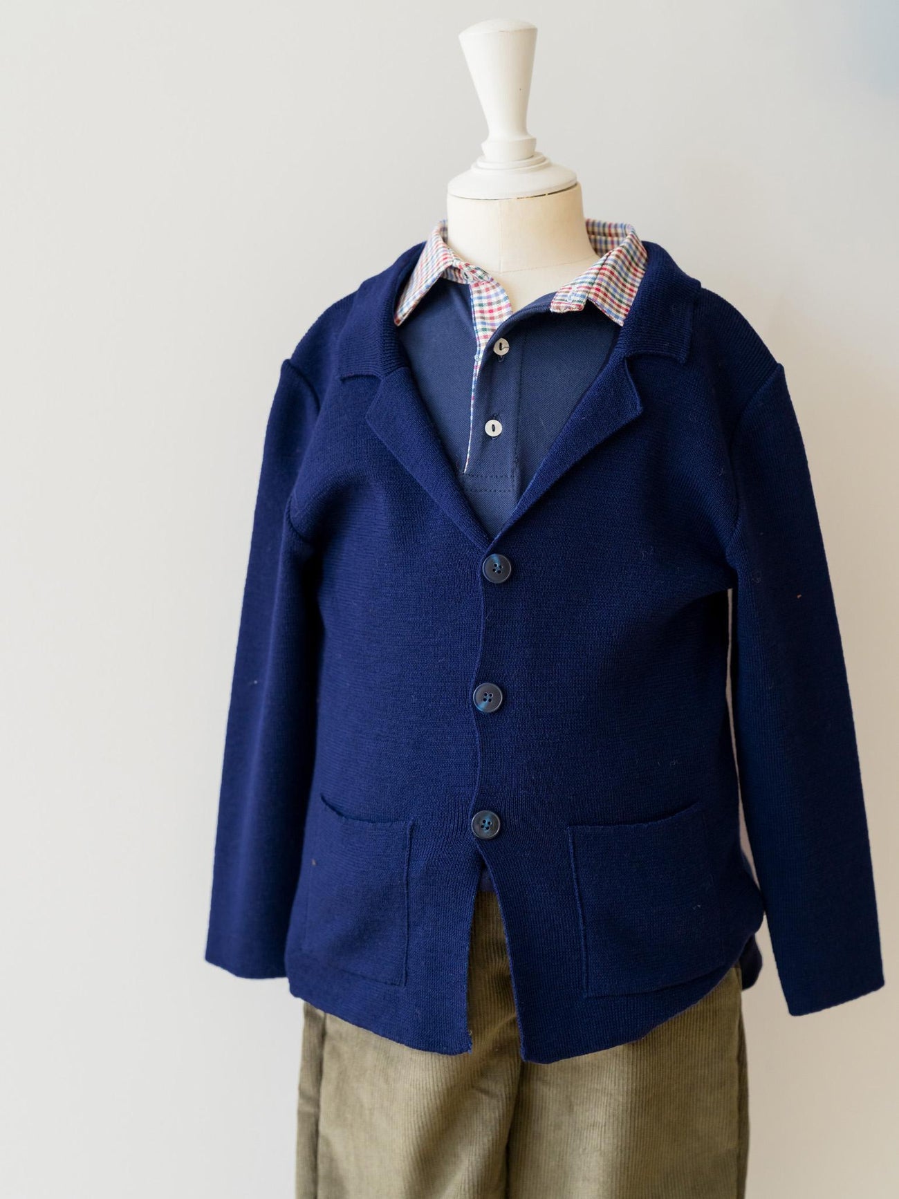 Navy Hector Merino Boy Cardigan