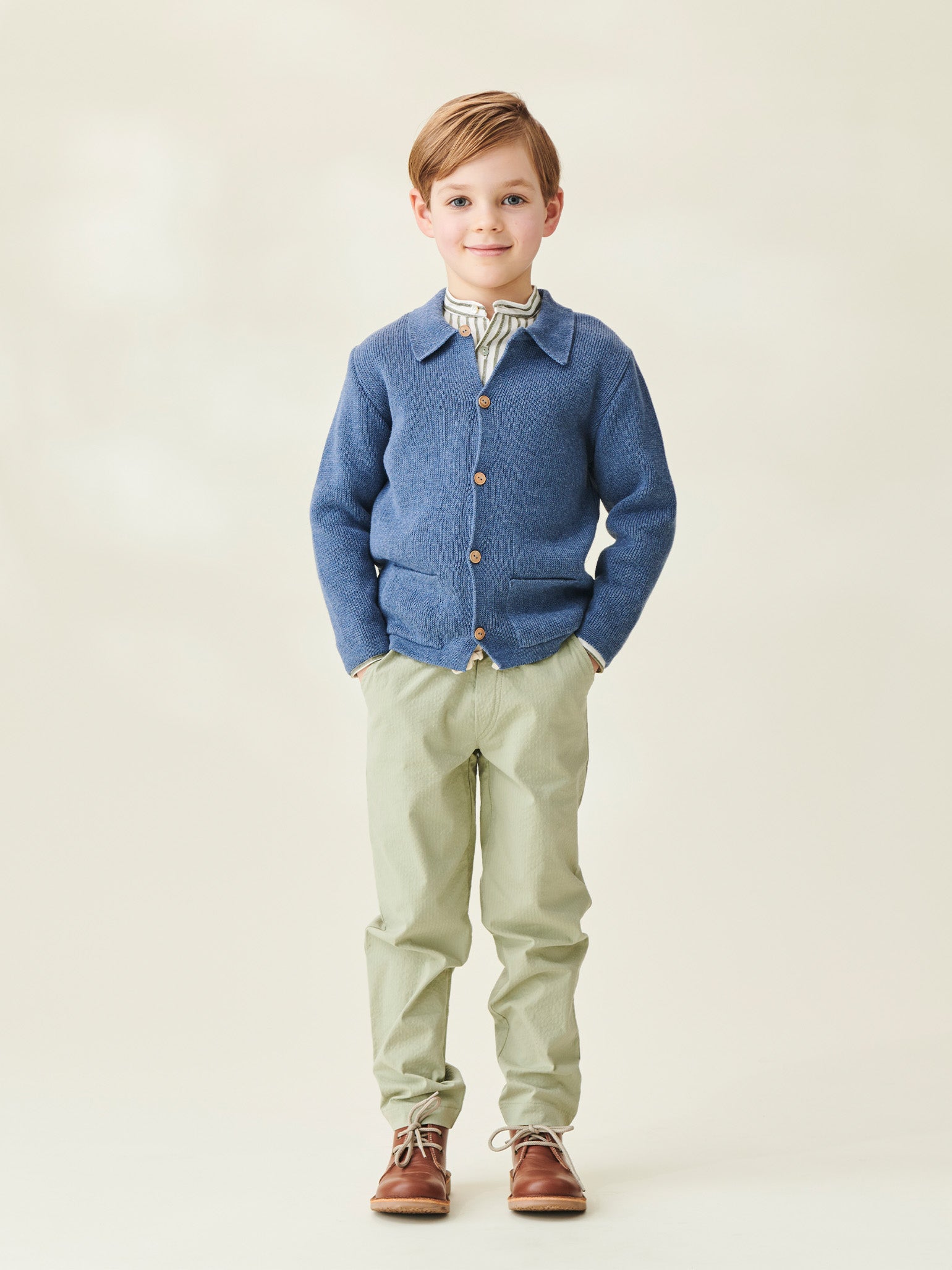 Dusty Blue Jorge Boy Cotton Cardigan