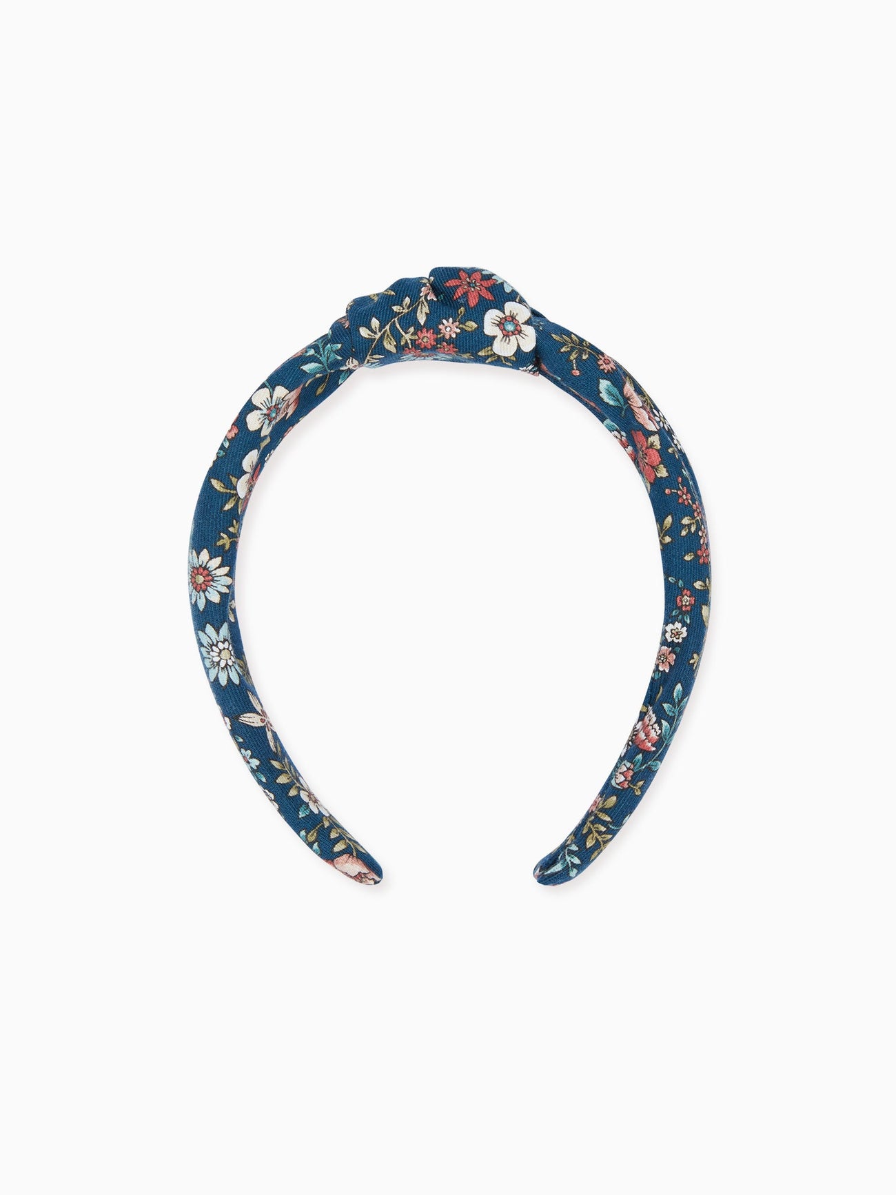 Navy Floral Top Knot Girl Hairband