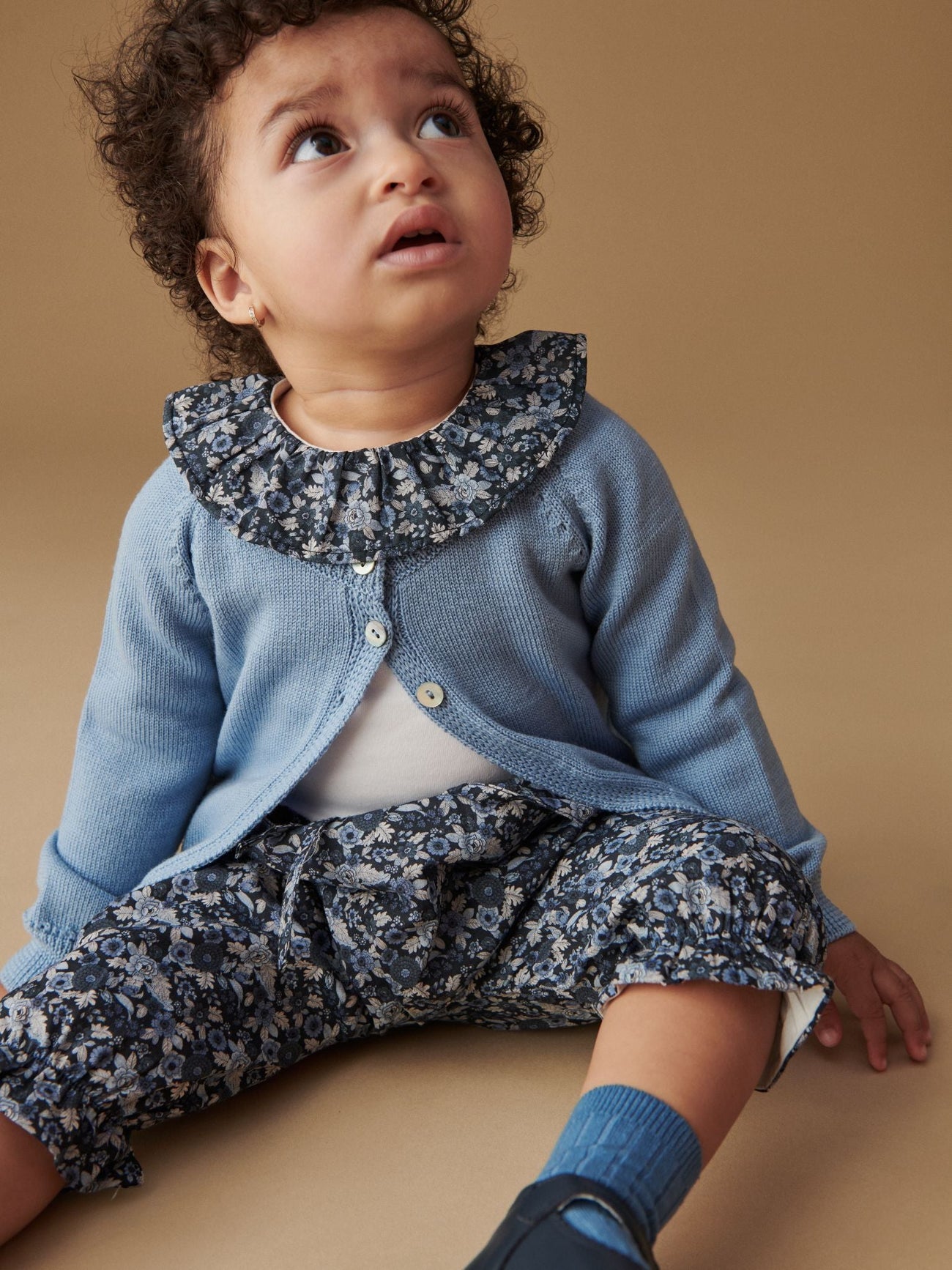 Dusty Blue Alvira Merino Baby Cardigan
