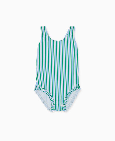 Green Stripe Bessie Girl Swimsuit