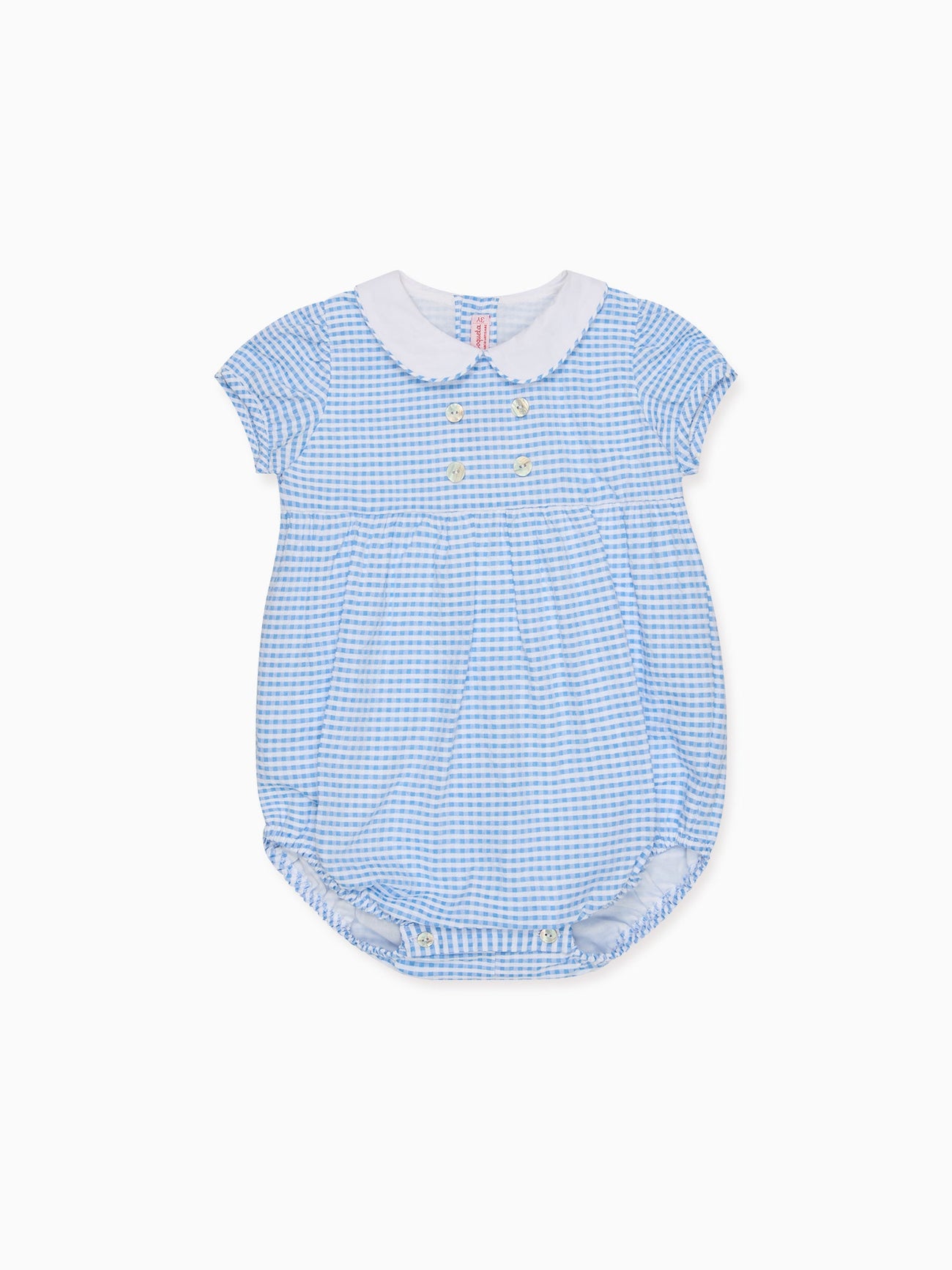 Blue Gingham Claro Baby Romper