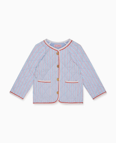 Coral Stripe Frances Baby Jacket