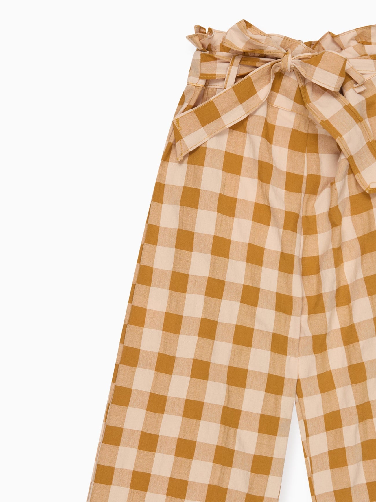 Caramel Gingham Roda Cotton Girl Trousers