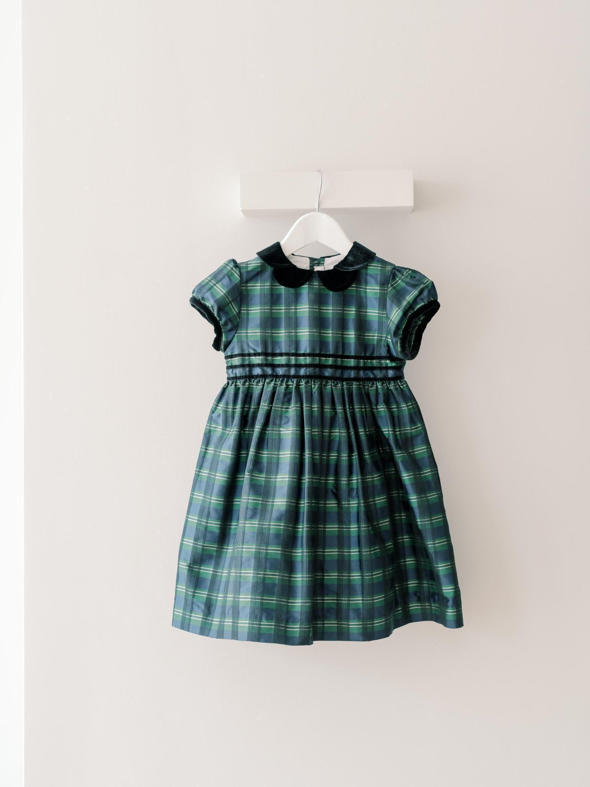 Navy Check Valentina Girl Dress