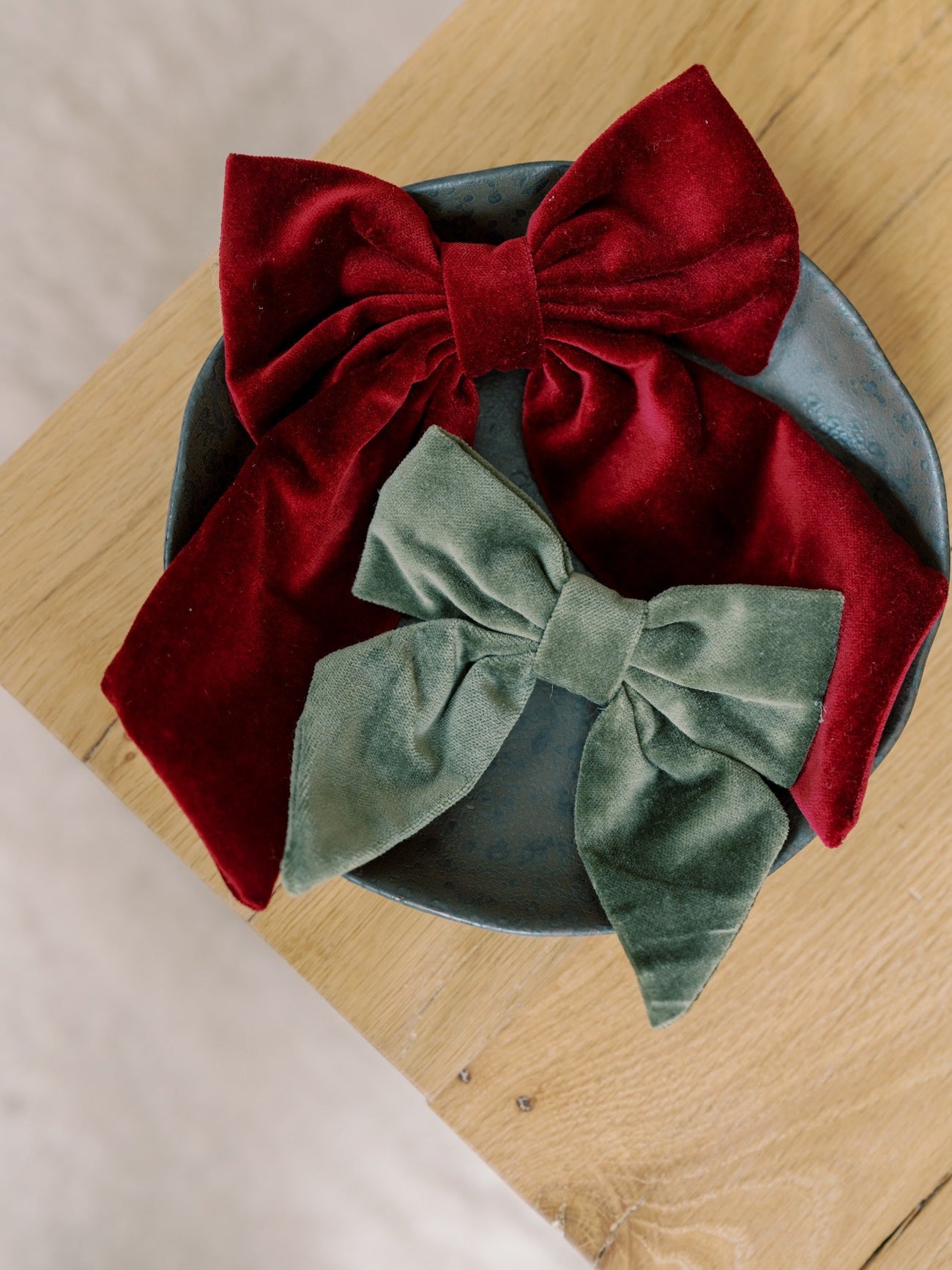 Burgundy Velvet Girl Large Long Bow Clip