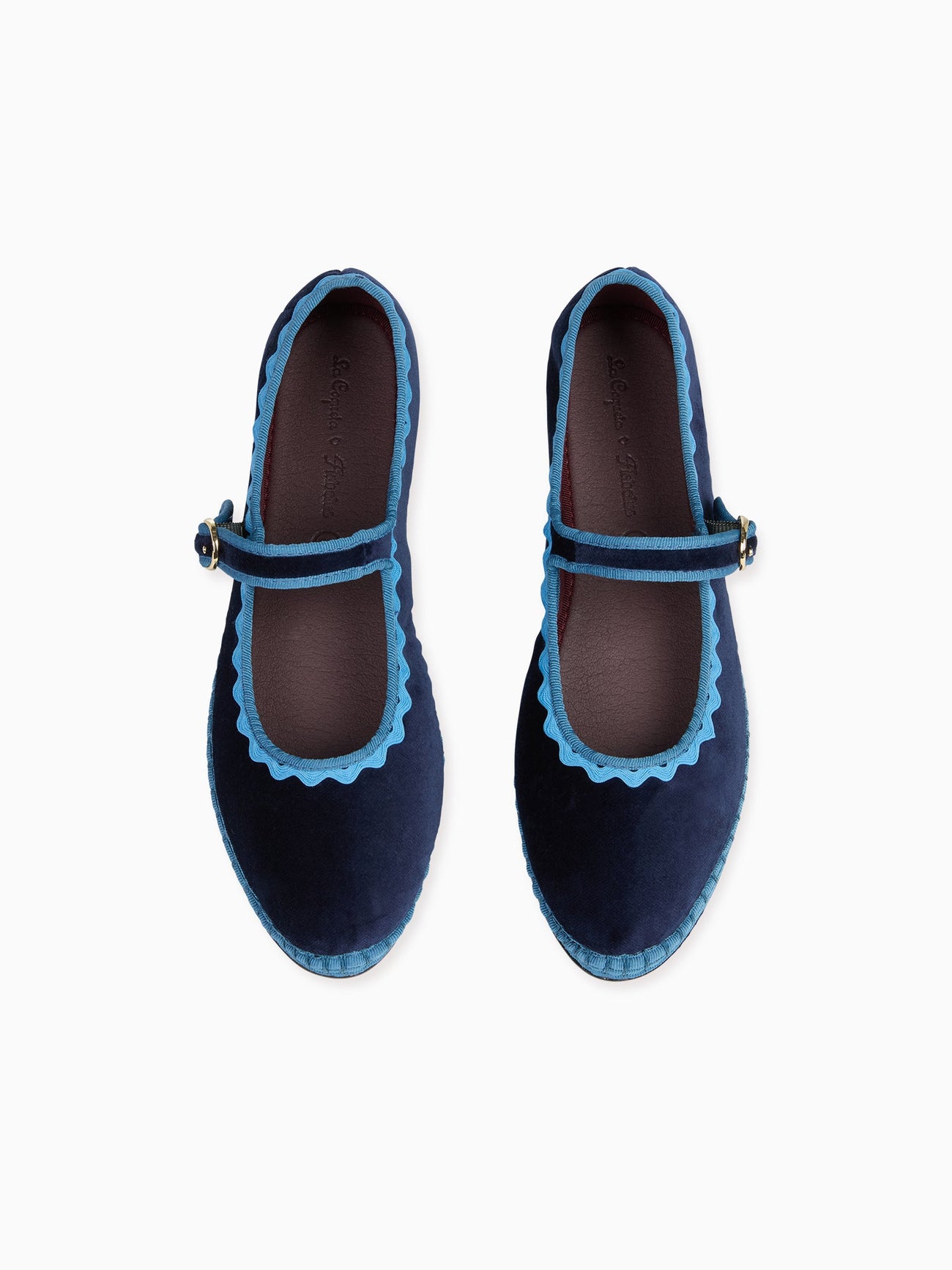 Flabelus x La Coqueta Woman Light Blue Velvet Mary Jane Shoes