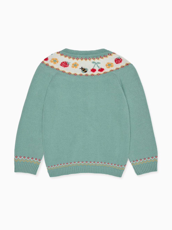 Sage Green Verano Cotton Girl Cardigan