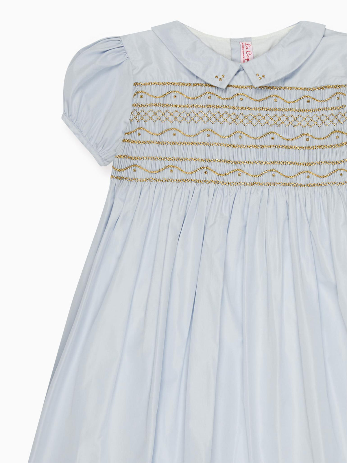 Dusty Blue Victoria Girl Hand-Smocked Dress