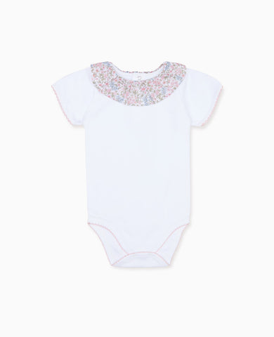 Pink Floral Viola Cotton Baby Girl Body Vest