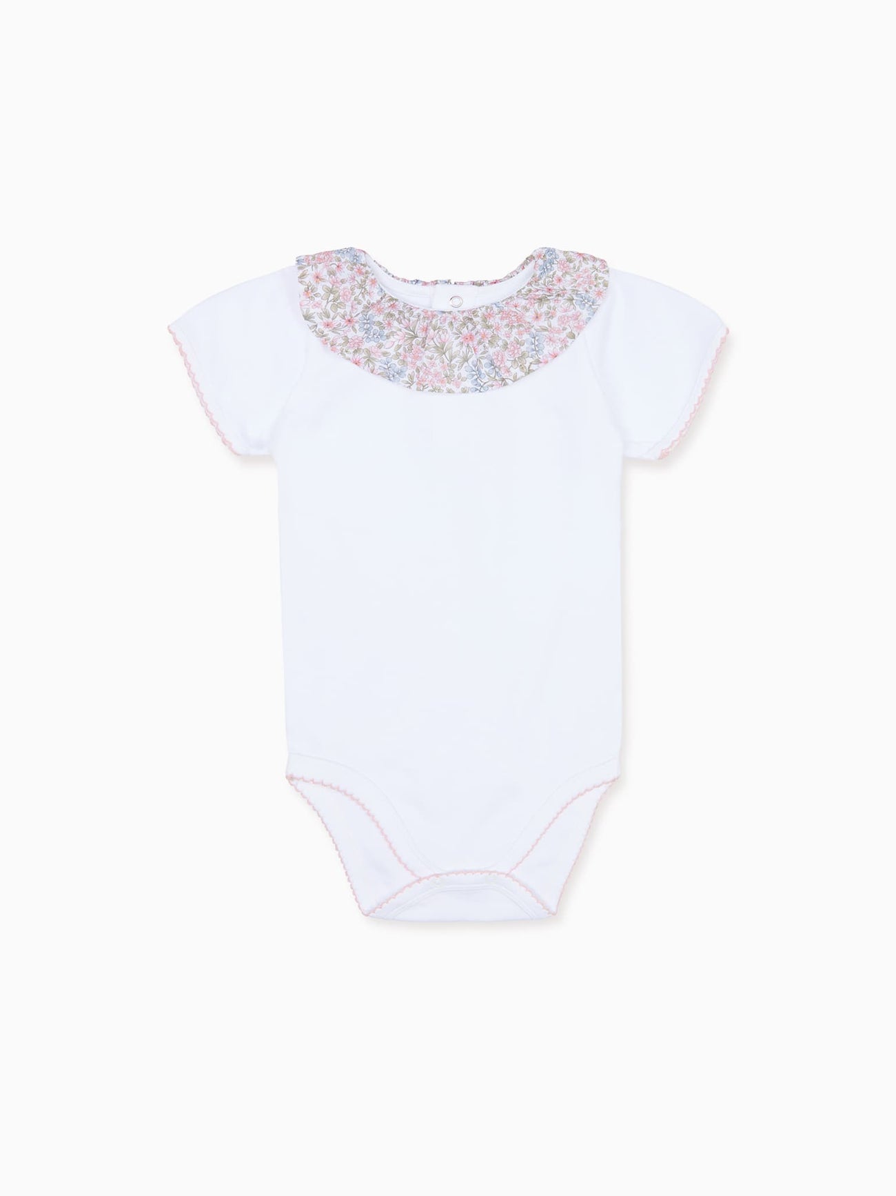 Pink Floral Viola Cotton Baby Girl Body Vest