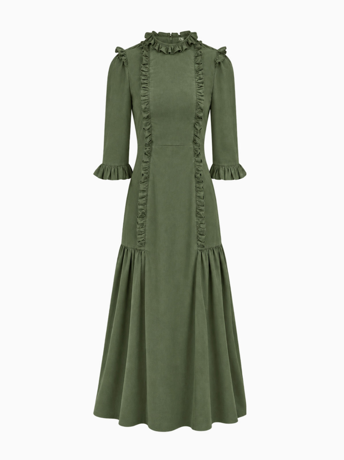 Olive Green Violeta Women Long Dress