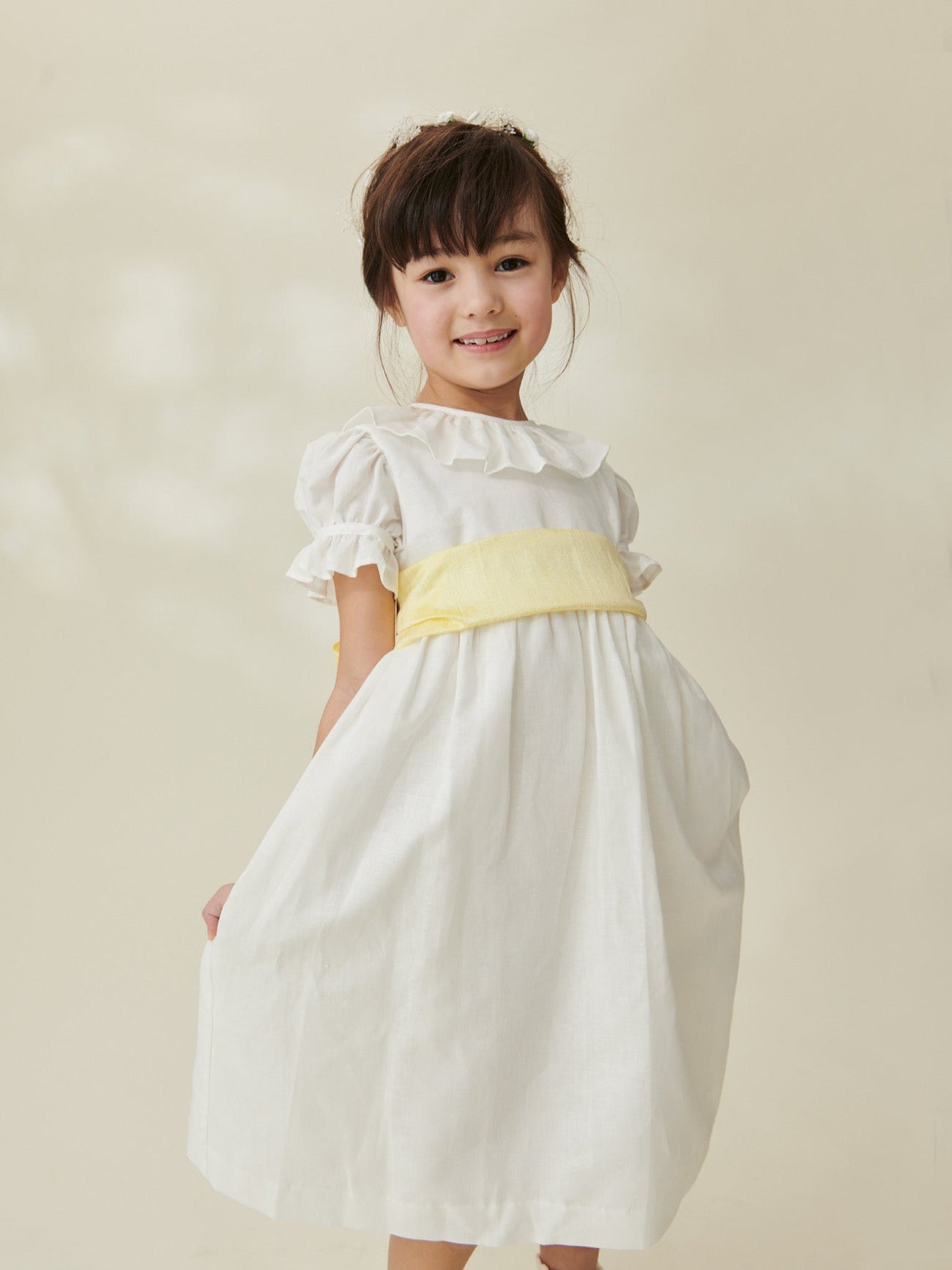 White Vega Long Ceremony Girl Dress
