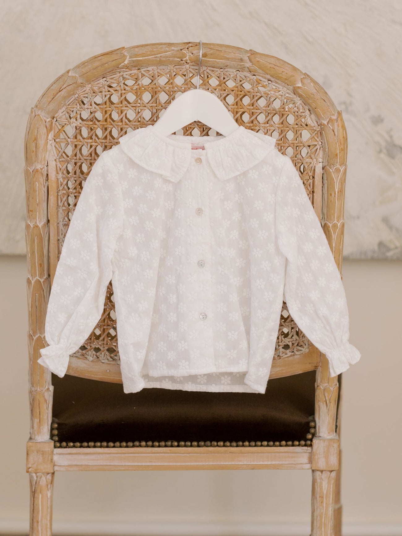 White Lorna Cotton Baby Girl Shirt