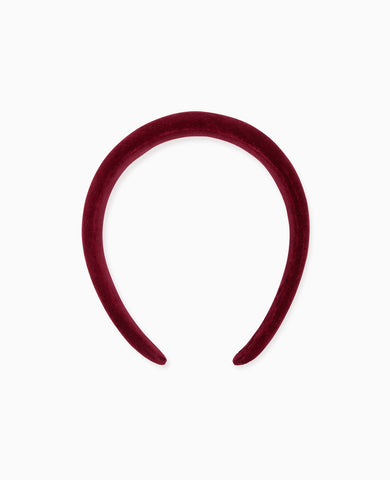 Burgundy Velvet Girl Wide Hairband