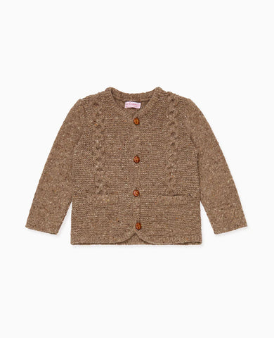 Taupe Zas Merino Baby Cardigan