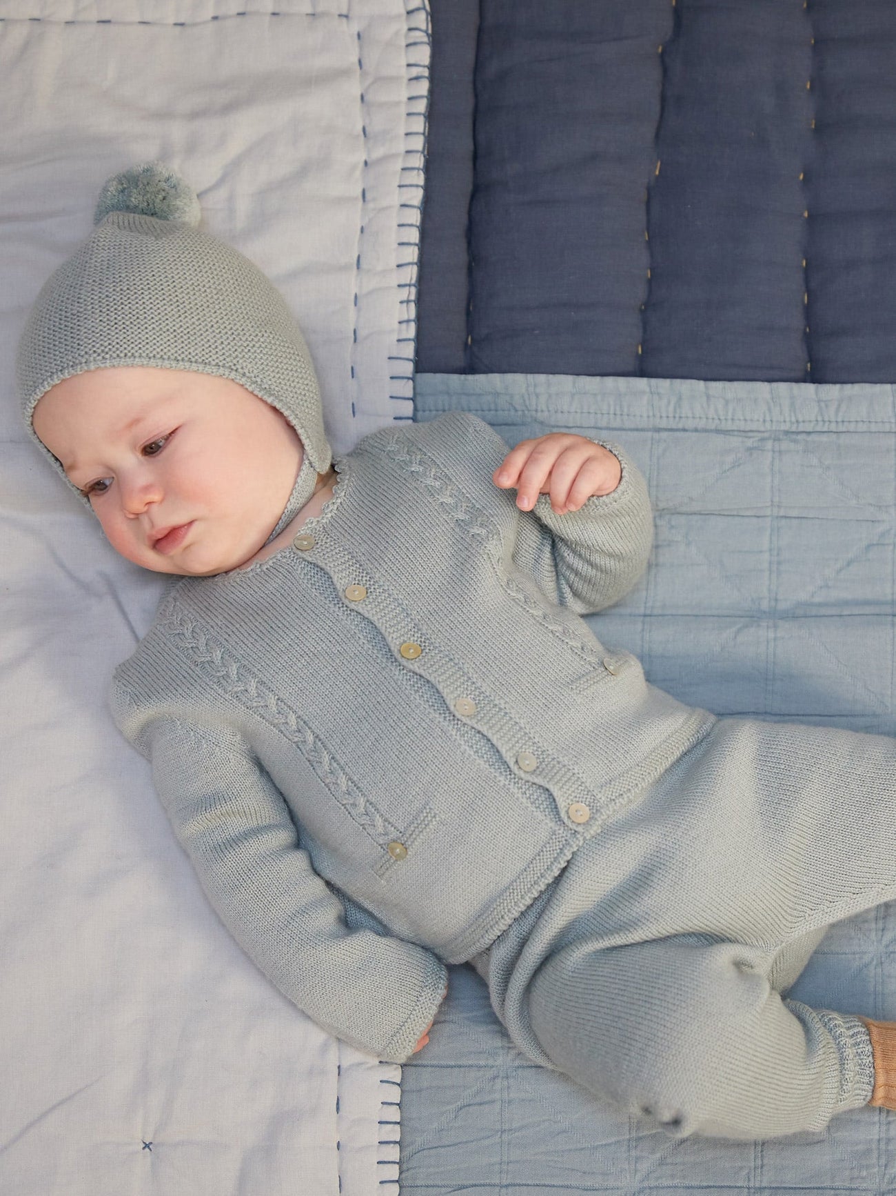 Sage Green Zas Merino Baby Set