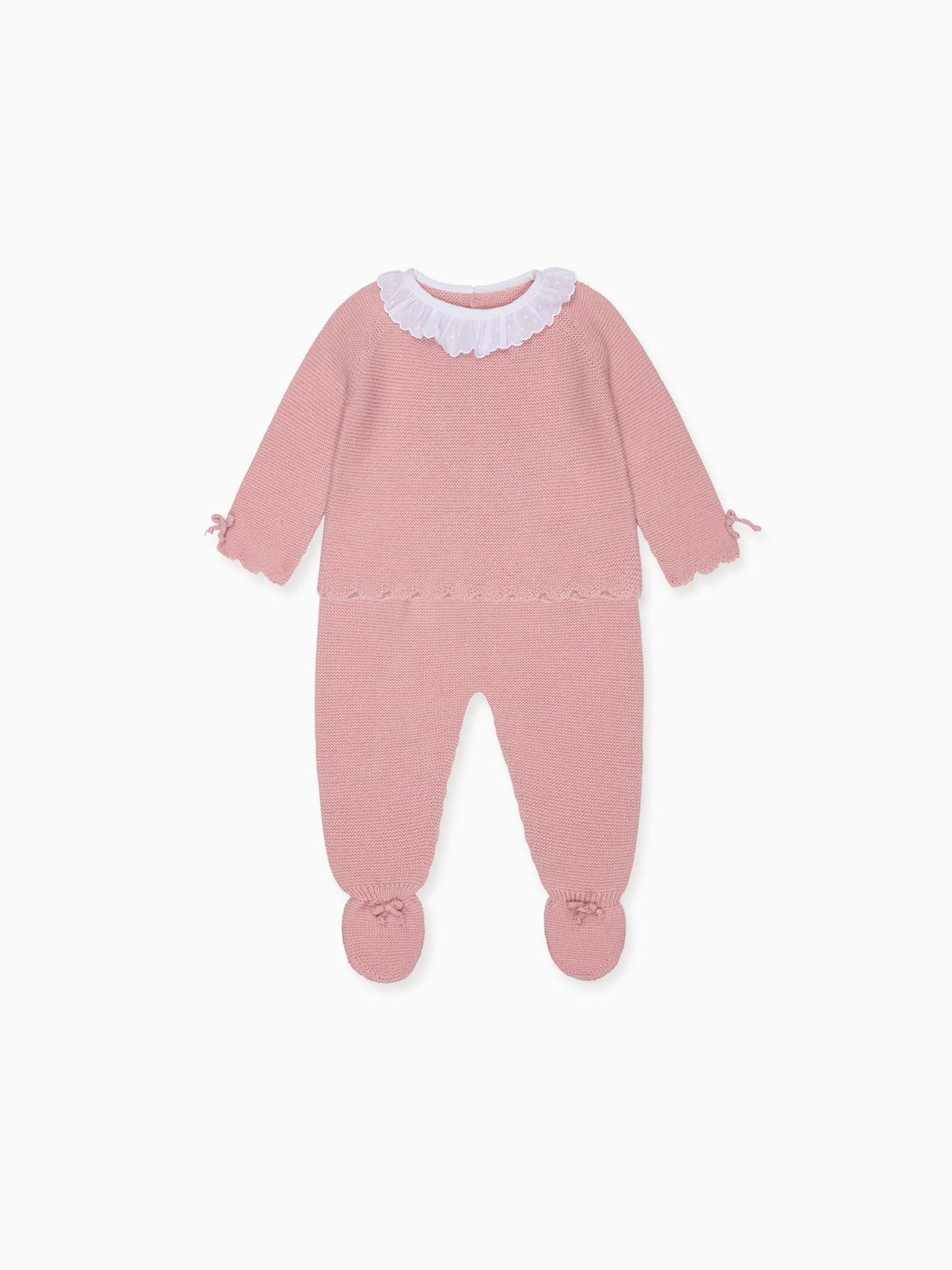 Dusty Pink Leonor Merino Baby Girl Knitted Gift Box Set